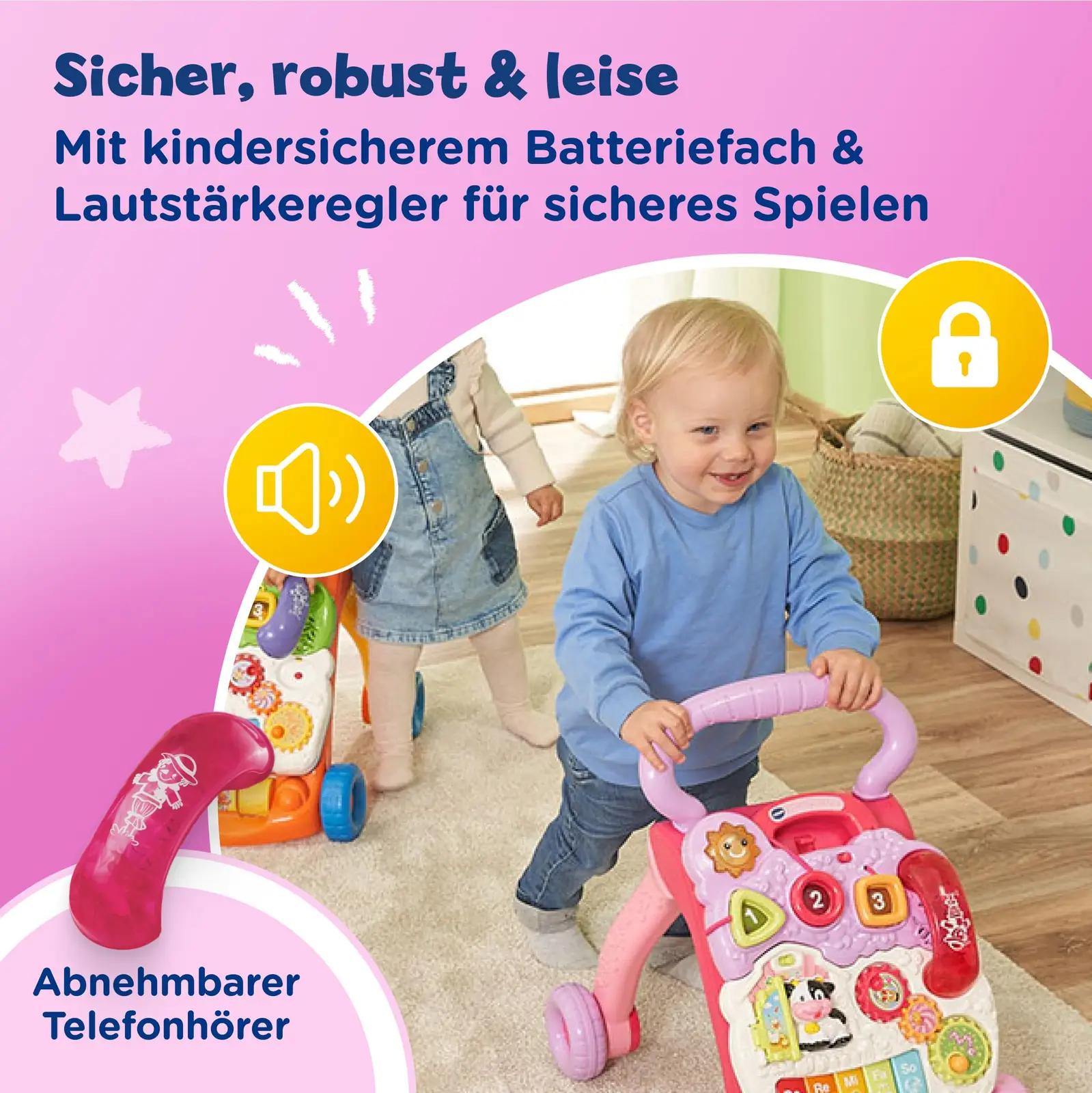 VTech Baby interaktiivne käimistugi roosa — mängu ja õppimise – kasutusnäide