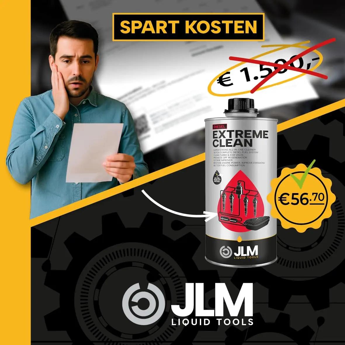 JLM diislikütuse lisand: mootori puhastus ja tõhusus 1L – pakend ja tarvikud
