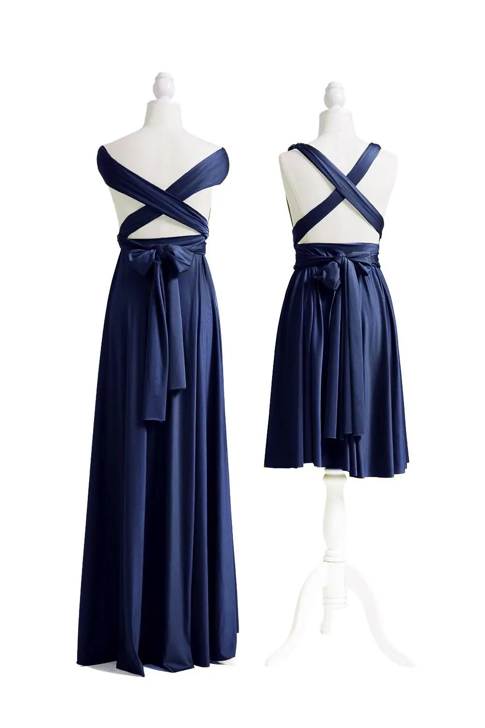 72styles elegantne mitmeviisiline maxi-kleit – polüester, sinine – pakend ja tarvikud