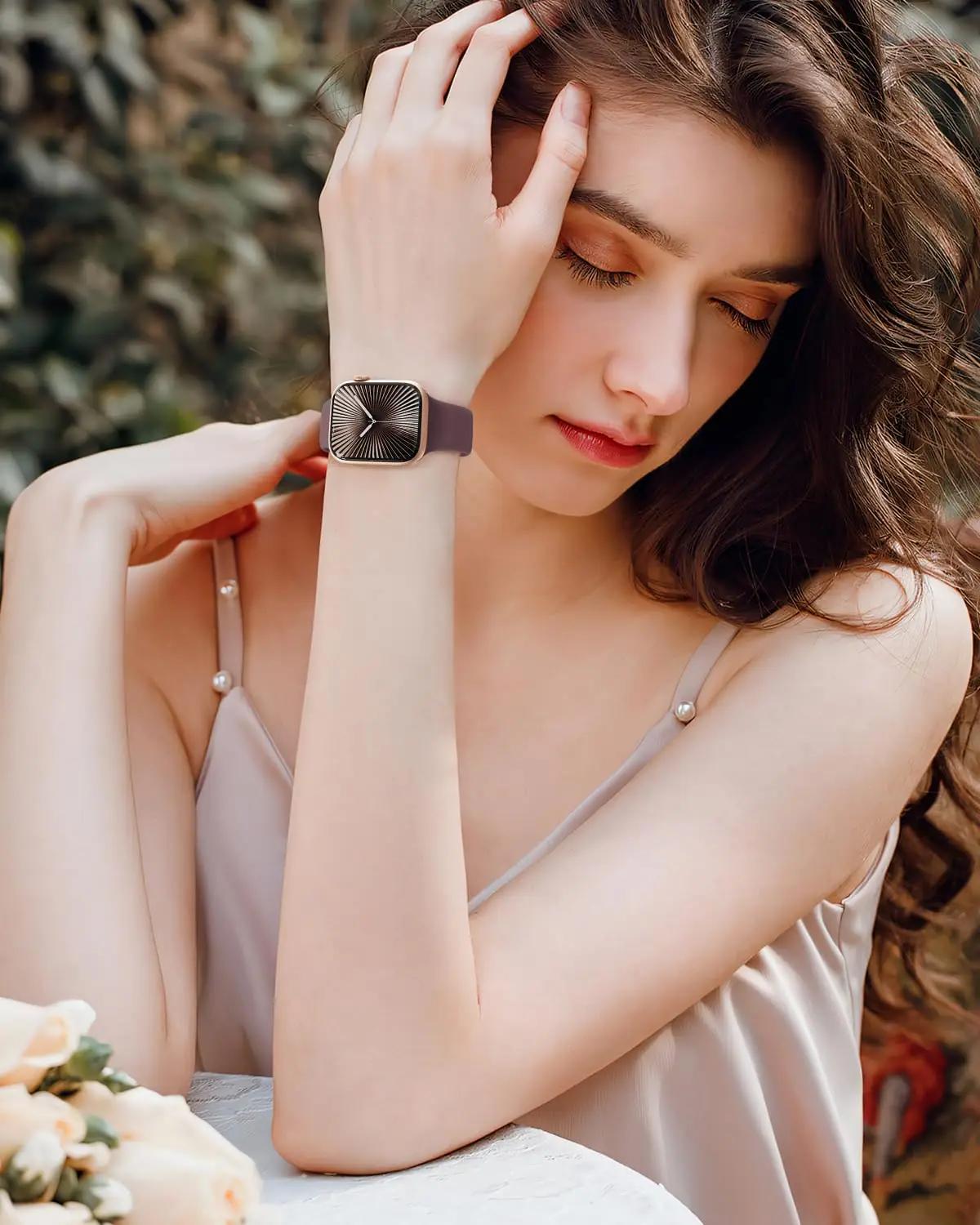 Jiamus pehme silikoonriba Apple Watchile – lavendelgrau – pilt 6