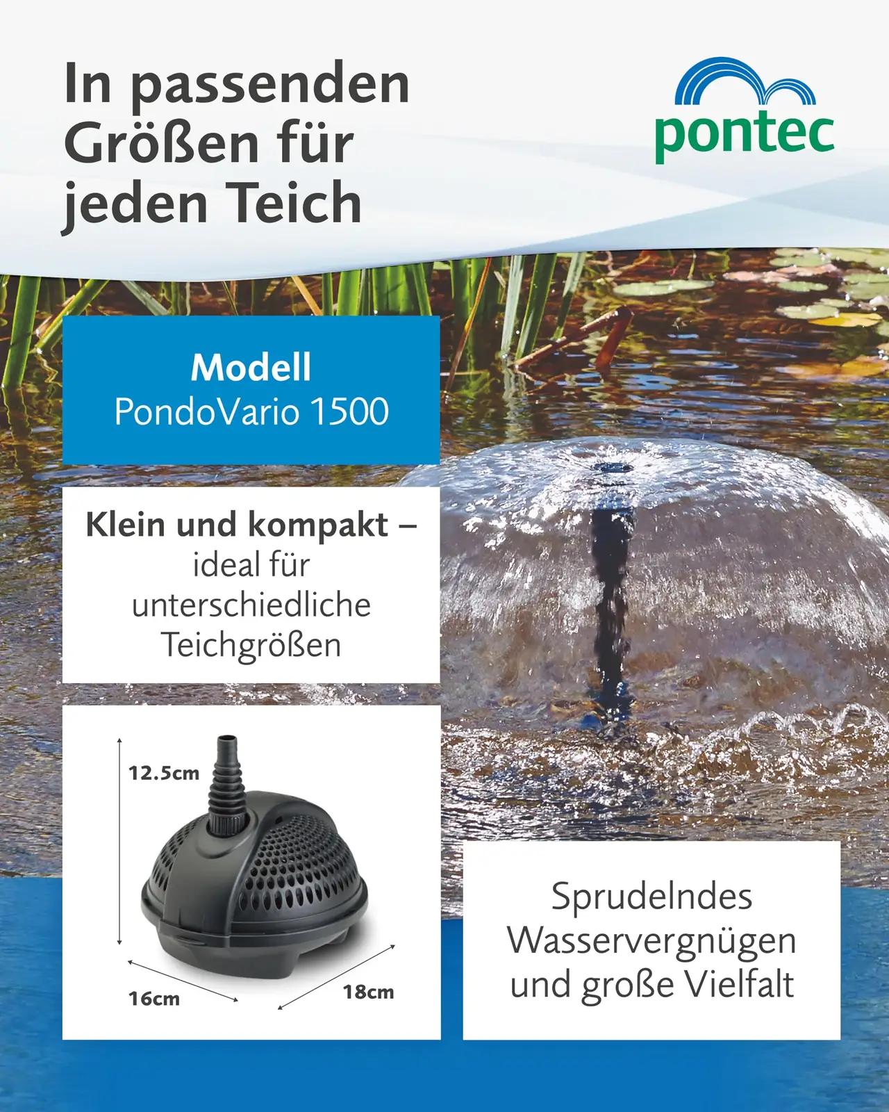 Pontec aiapump PondoVario 1500 — mitmekülgne purskkaevu lahendus – lisavaade