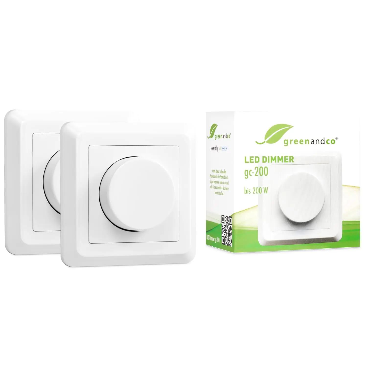greenandco seinasisene dimmer gc-200 — 2tk valge plastik