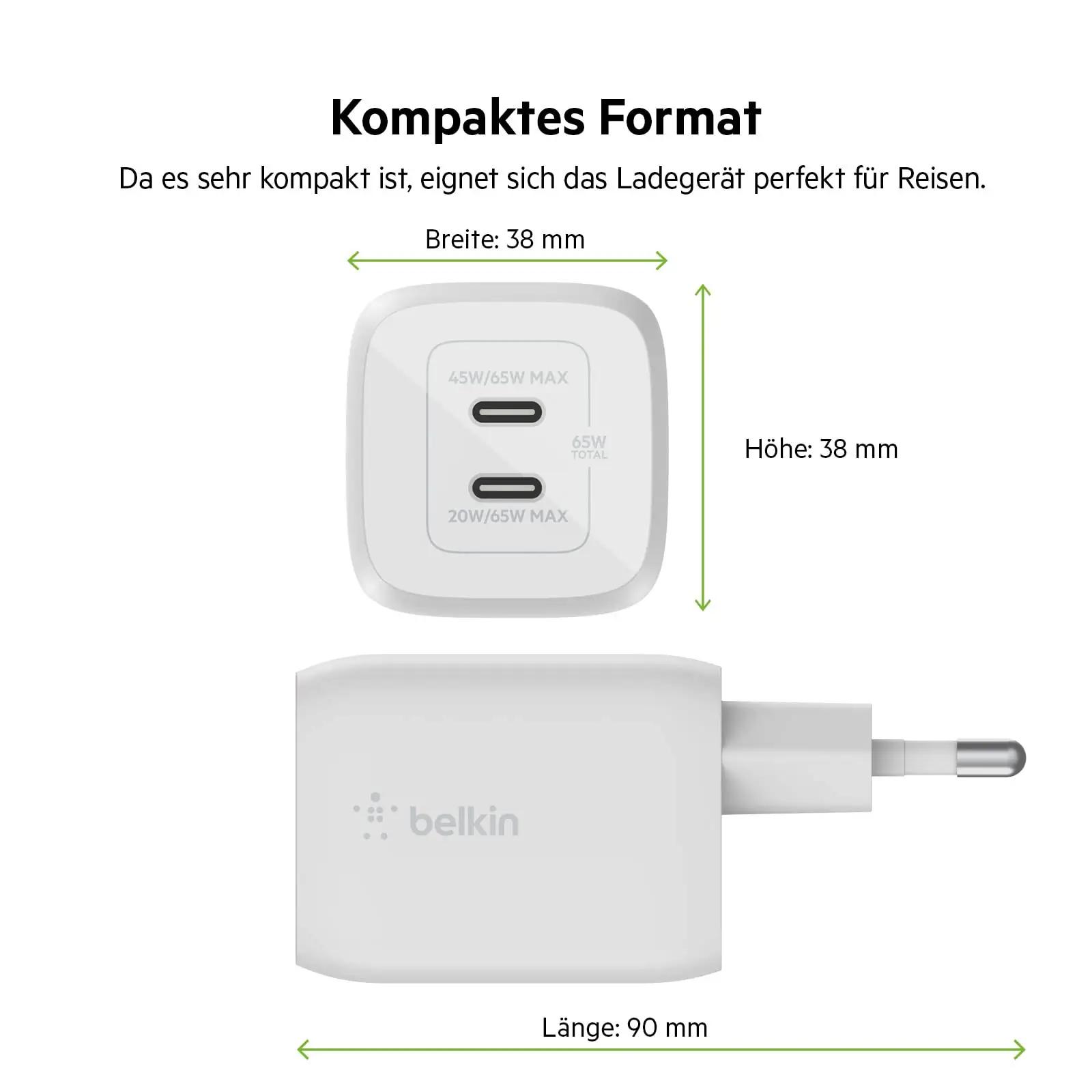 Belkin 65W GaN kiirlaadija koos kaabliga – kompaktne ja tõhus – lisavaade