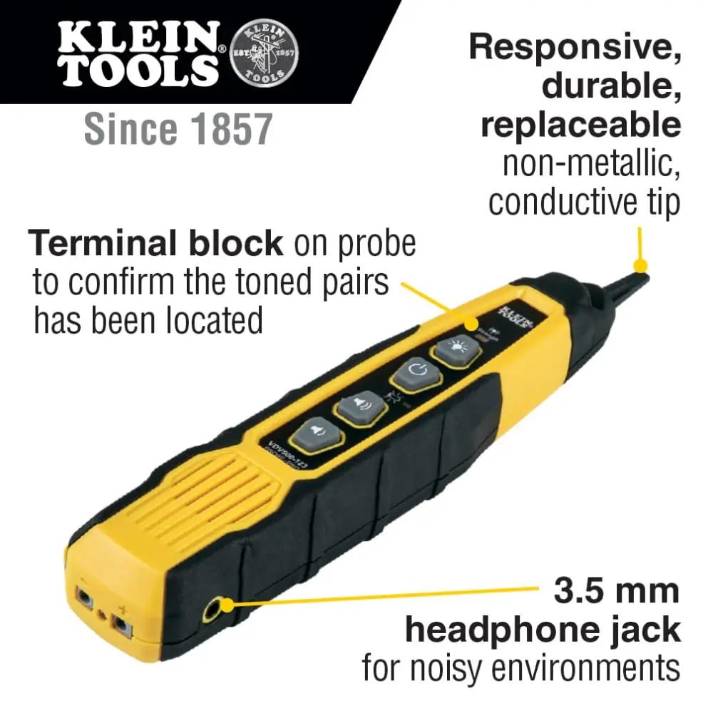 KLEIN TOOLS vastupidav toneri- ja probe-komplekt – pakend ja tarvikud