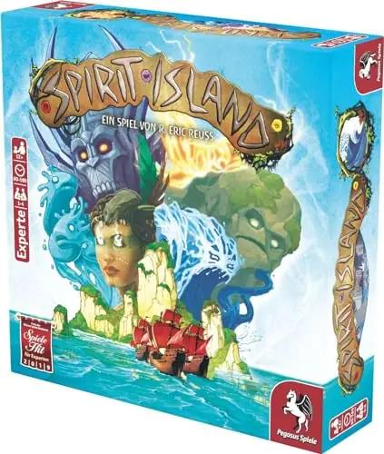 Pegasus Spiele lauamäng Spirit Island – mitmevärviline pere mäng – pakend ja tarvikud
