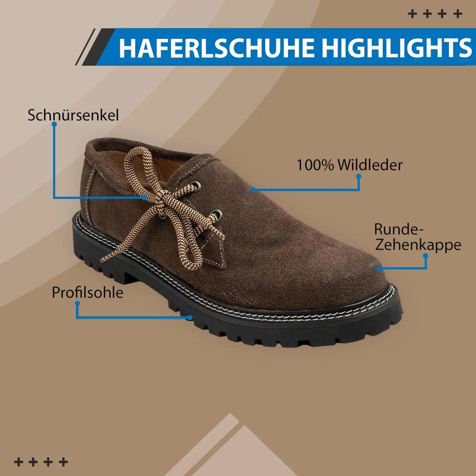 German Wear käsitööna: nahast Haferlschuhe pere teema charmiga – kasutusnäide