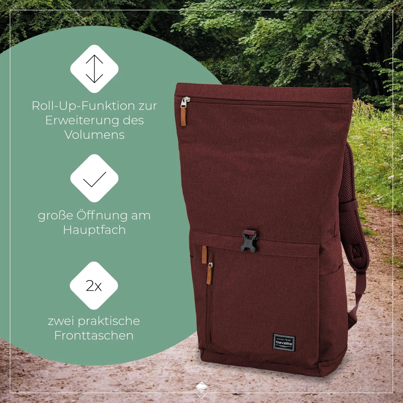 Travelite bordoo rolltop-rännakukott sülearvutile ja käsipagasile – pilt 6