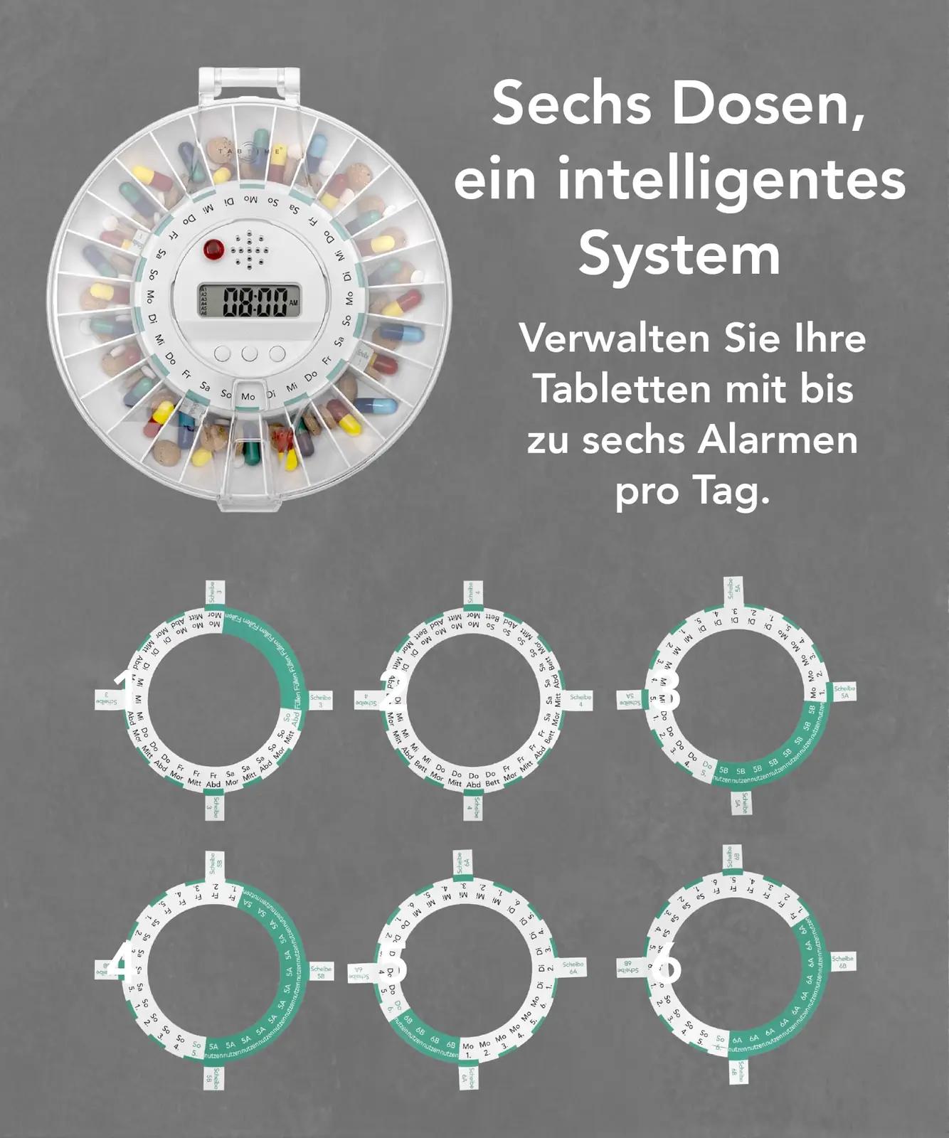 TabTime metallist tablettide dosaator läbipaistva kaanega – lisavaade