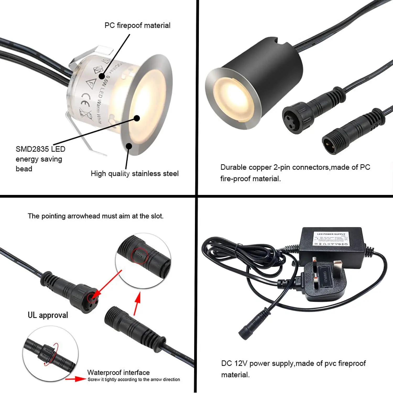 SMY Lighting veekindel LED maapistik 16-komplekt terrassile – pilt 6