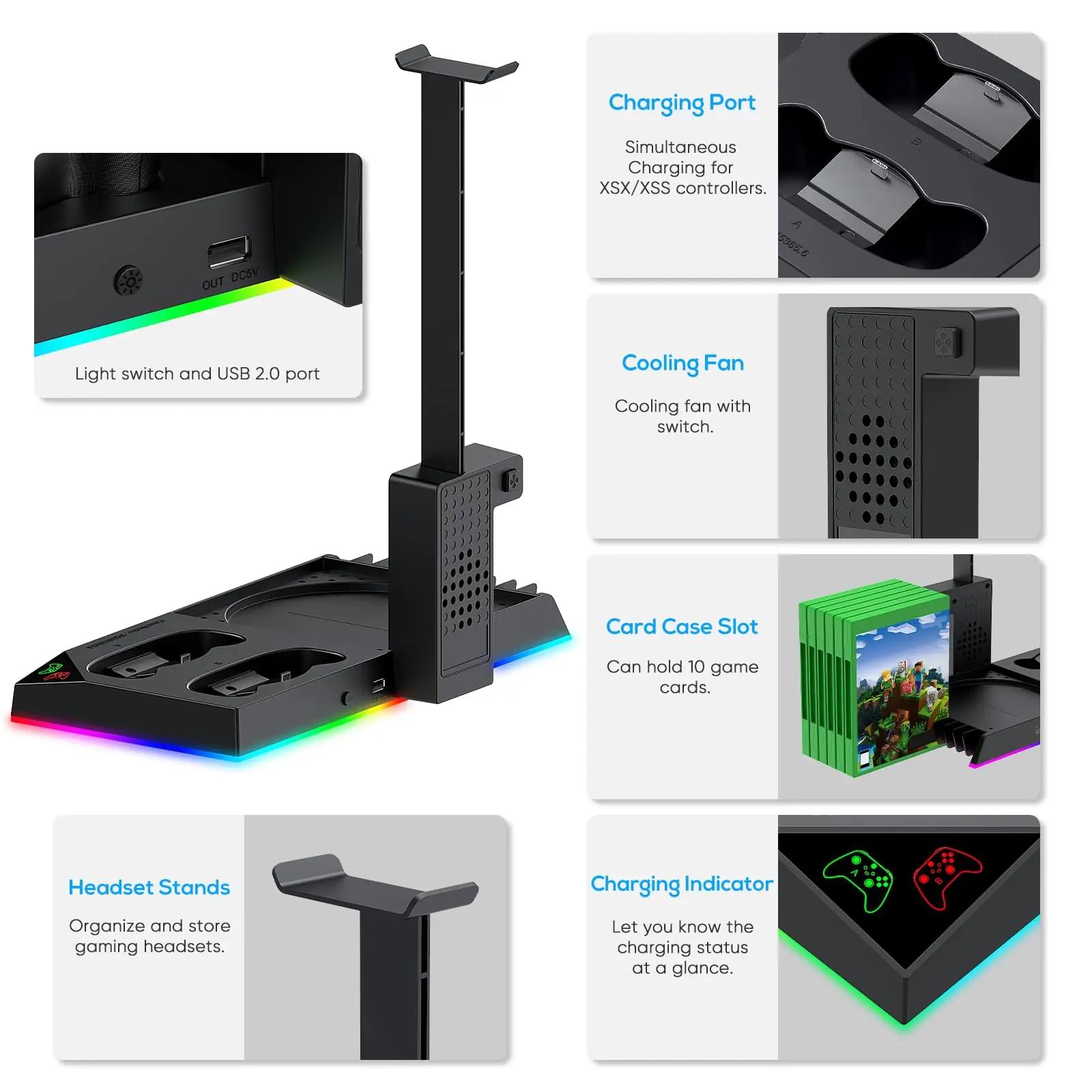 MENEEA laadija ja jahutaja Xbox Series X jaoks – detailne vaade