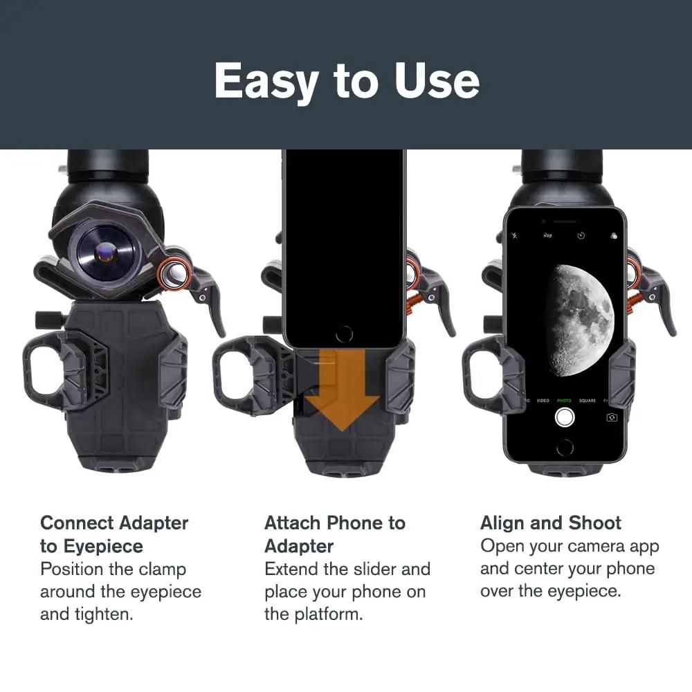 Celestron metallist telefonipadjakomplekt – teleskoobi tarvikud – lisavaade