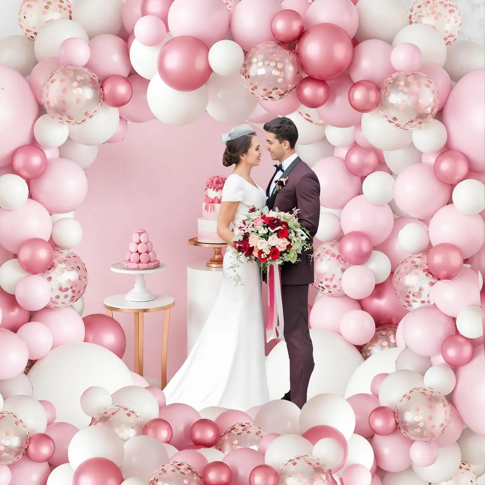 REAL DECO õrn roosa pidustuskomplekt – 115 õhupalli kingitus – pilt 7