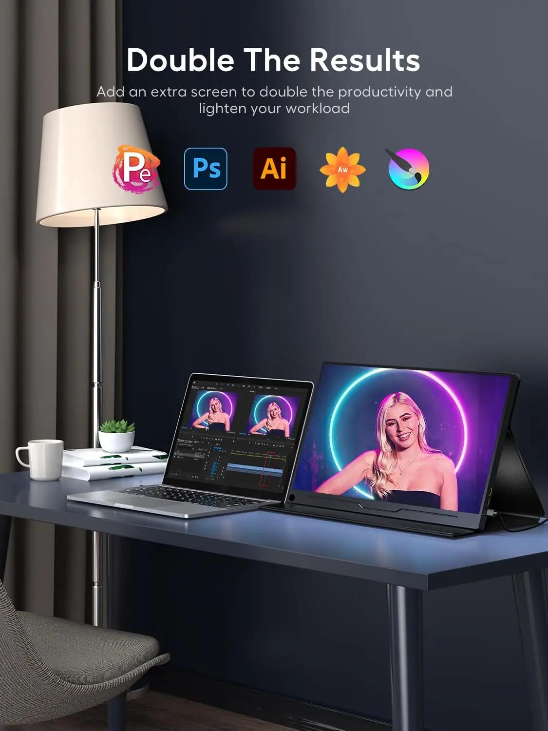 UPERFECT metallkorpusiga kaasaskantav 18,5″ mängumonitor 120Hz – pilt 9