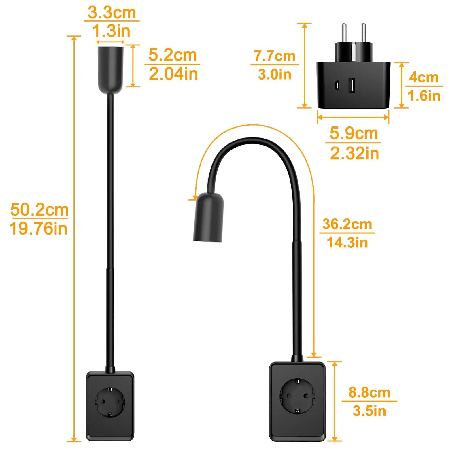 ENUOTEK must LED-lugemislamp USB ja Type-C õrn valgus – pilt 6