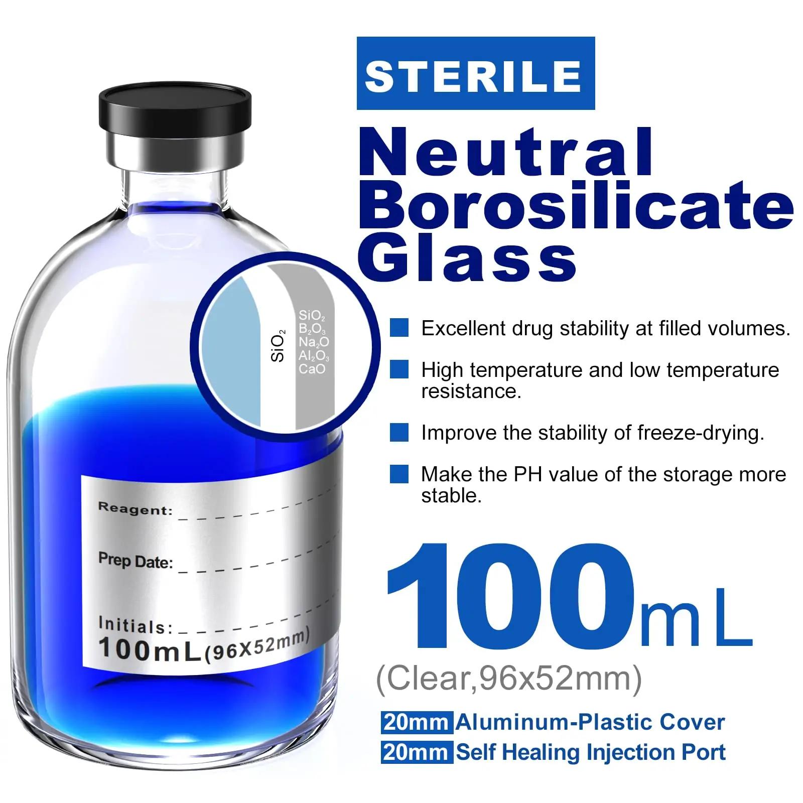Biomed Solutions steriilsed 100 ml proovipudelid – detailne vaade