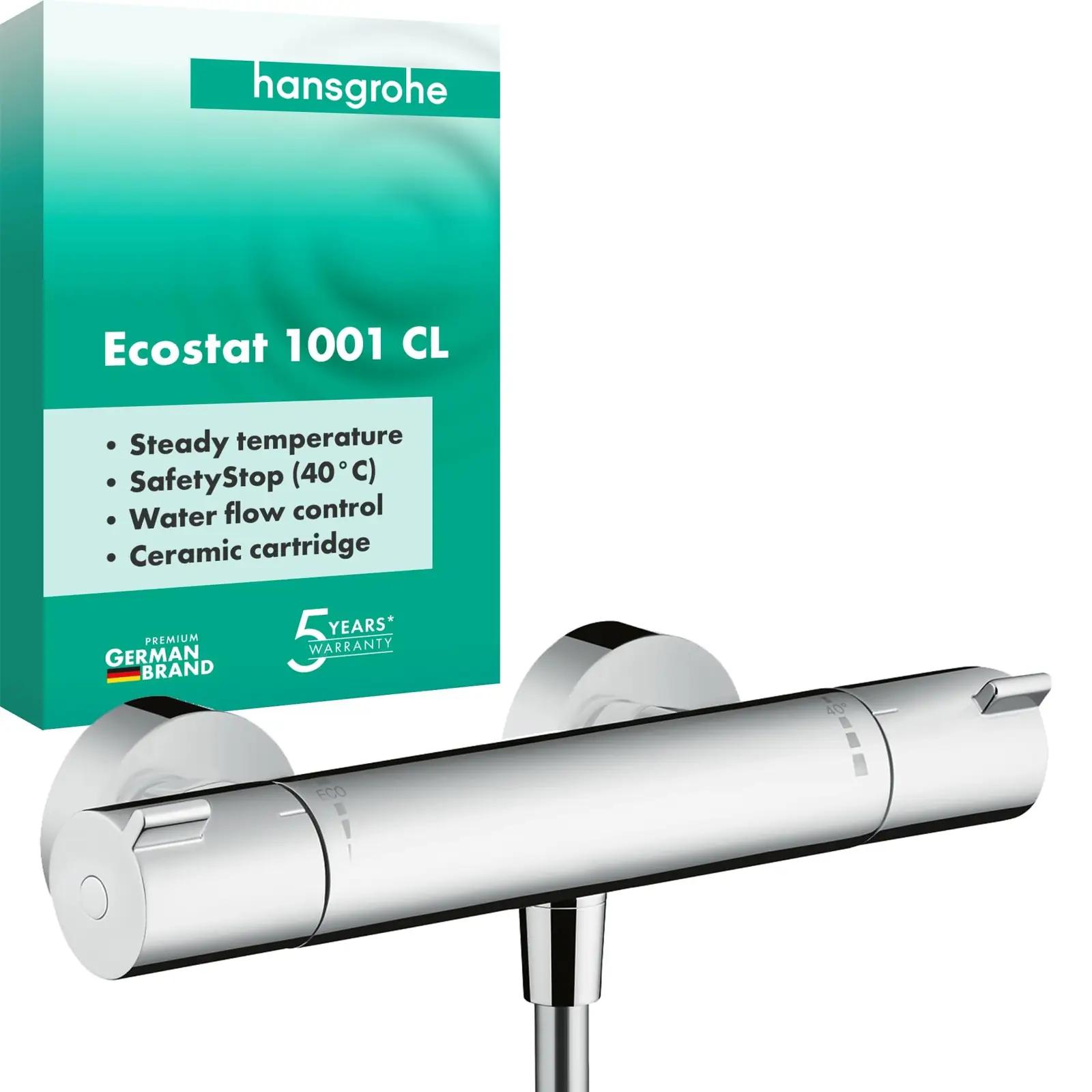 hansgrohe termostaadiga dušisegisti — ohutu ja vastupidav kroom