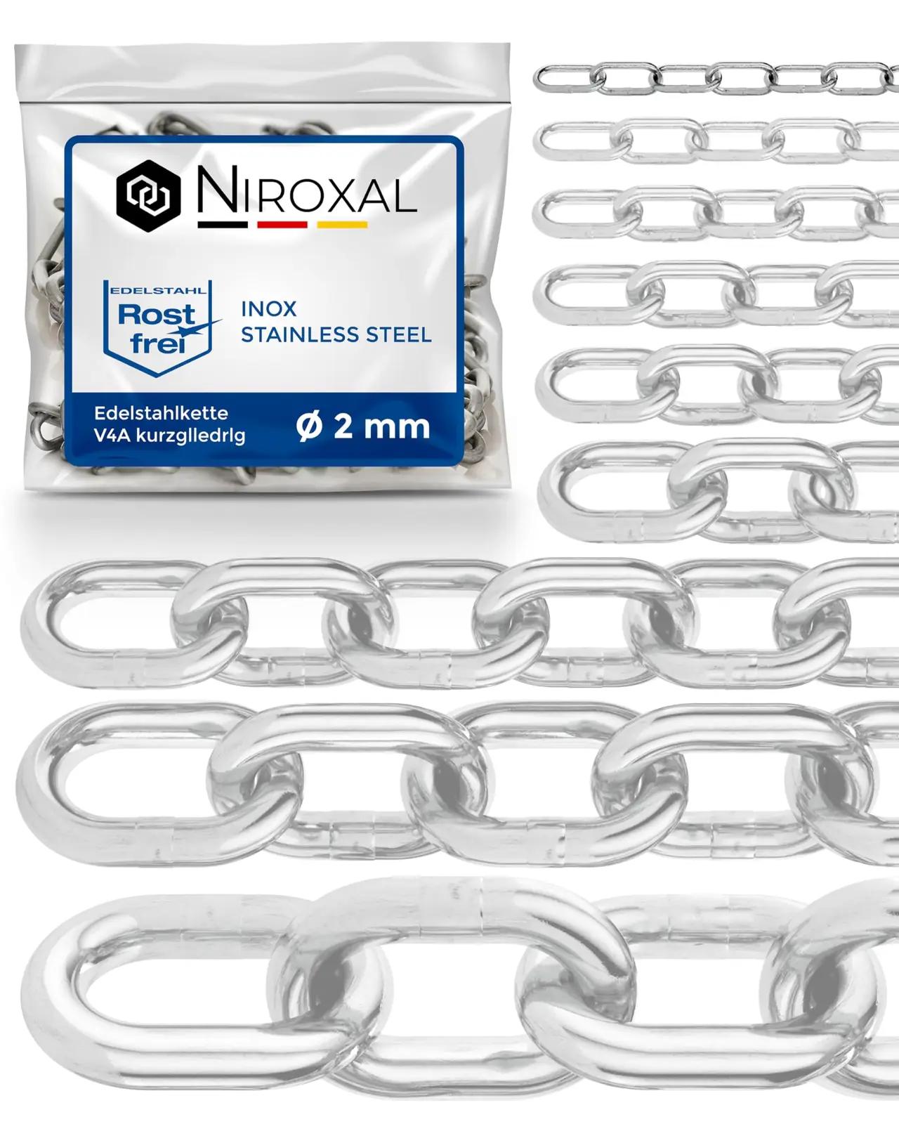 NietFullThings roostevaba 2mm terasest kett 0,25 m ripats charm