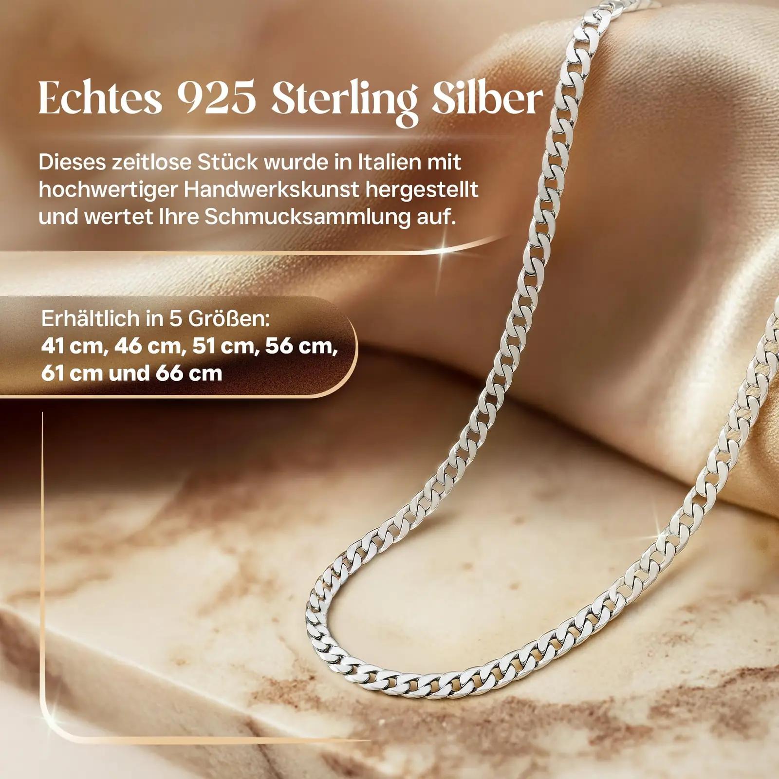 QUADRI 925 hõbekett meeste stiilne panzer 5mm, 46cm – kasutusnäide