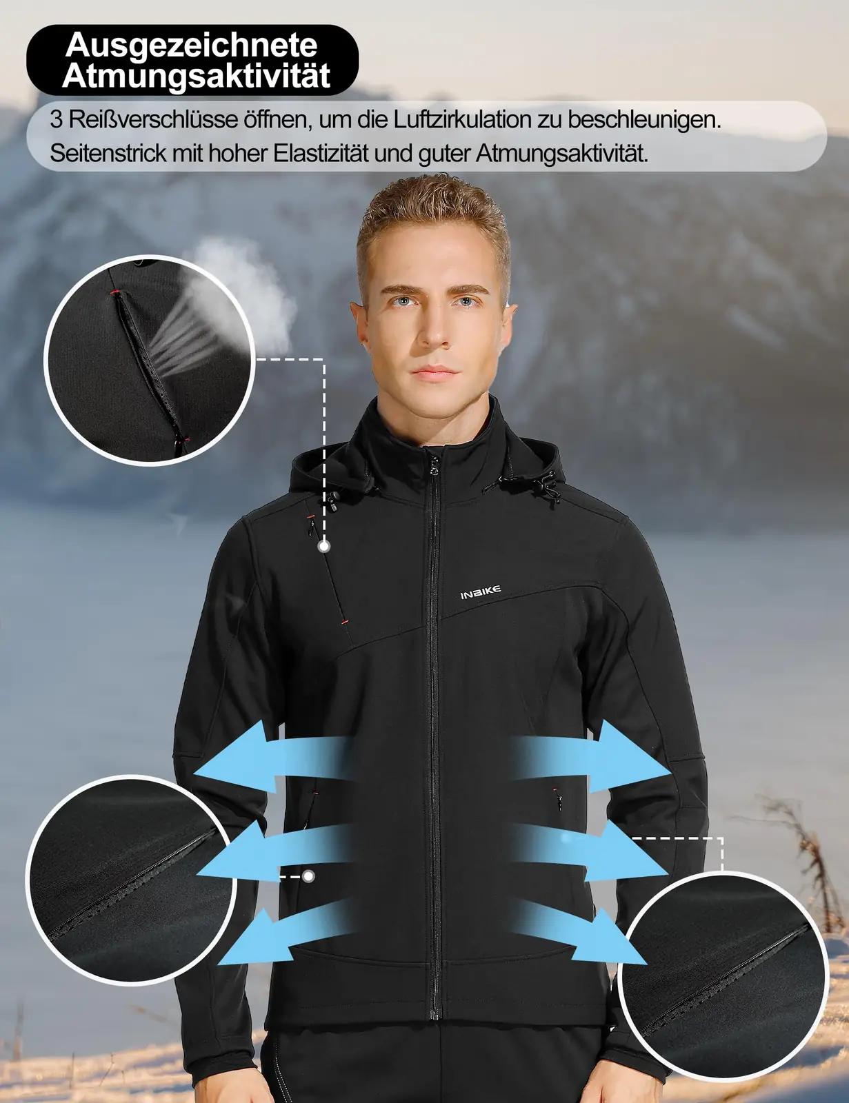 INBIKE veekindel softshell‑jope meestele – soe ja hingav – kasutusnäide