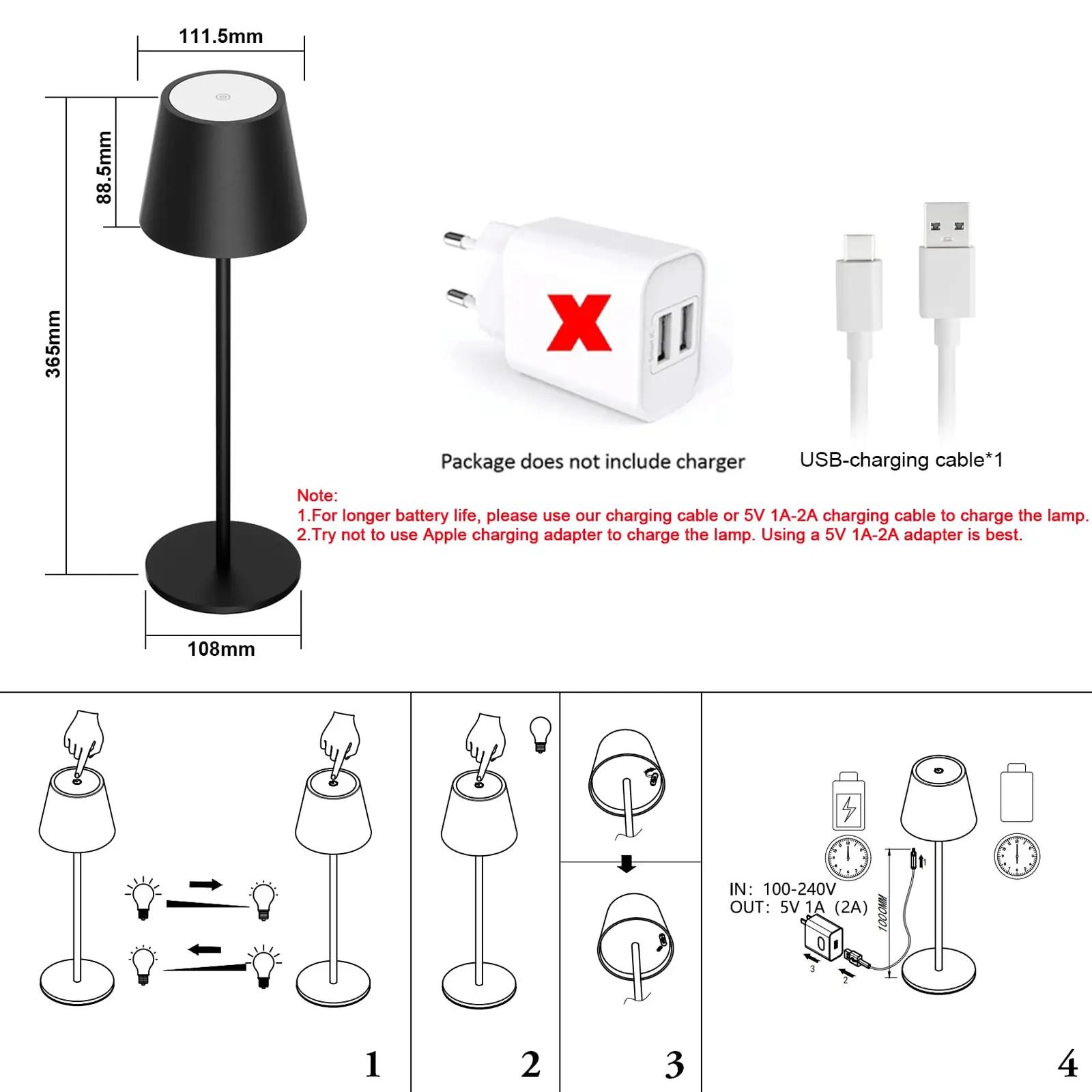 Klighten stiilne aluminiumlaudlamp kaheosaline, veekindel – kasutusnäide