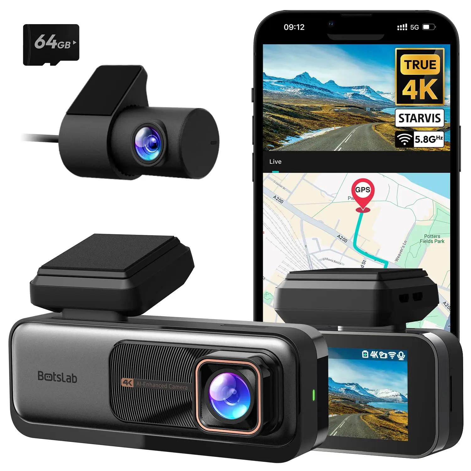 BOTSLAB 4K dashcam ees-tagant — öö-, GPS- ja parkivaht