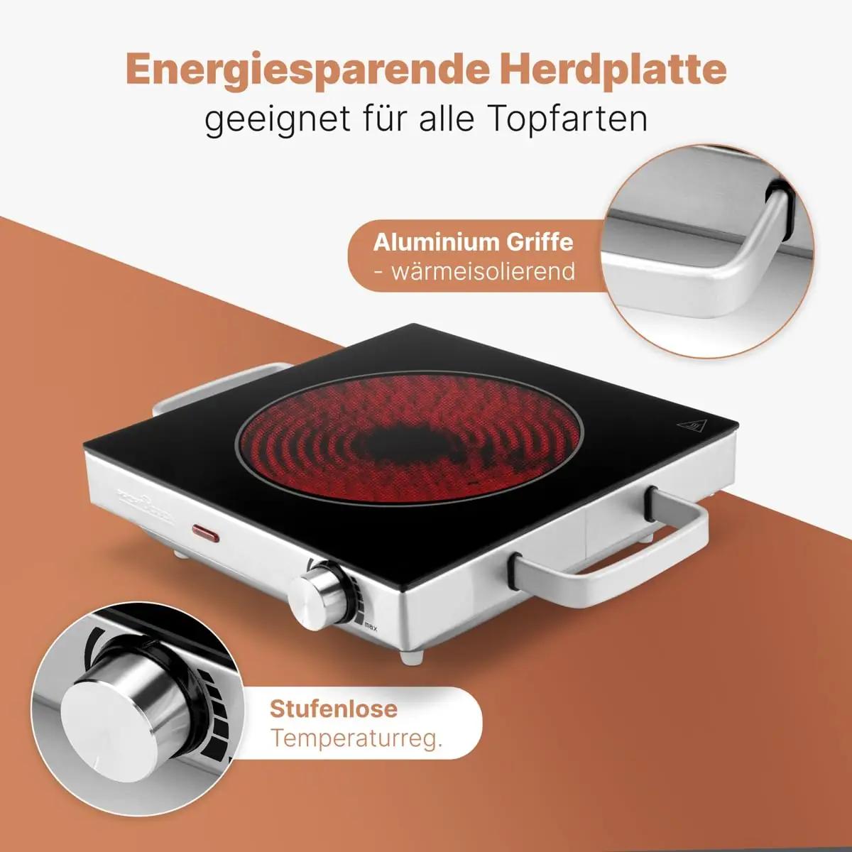 Profi Cook klaas-keramika üksikupliit — energiasäästlik 2000W – detailne vaade
