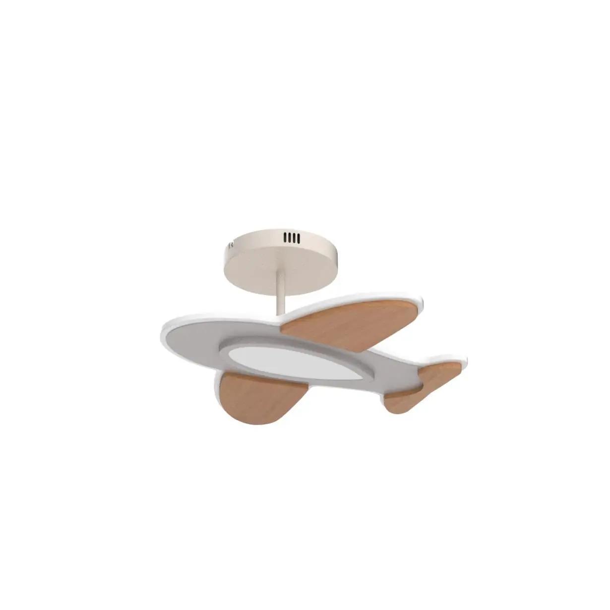 FANLG puidust lennuk‑laelamp — kaasaegne lastetuppa 50 cm – kasutusnäide