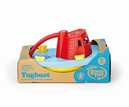 Green Toys vastupidav vankrilaadse disainiga punane paat lapsele – pilt 9