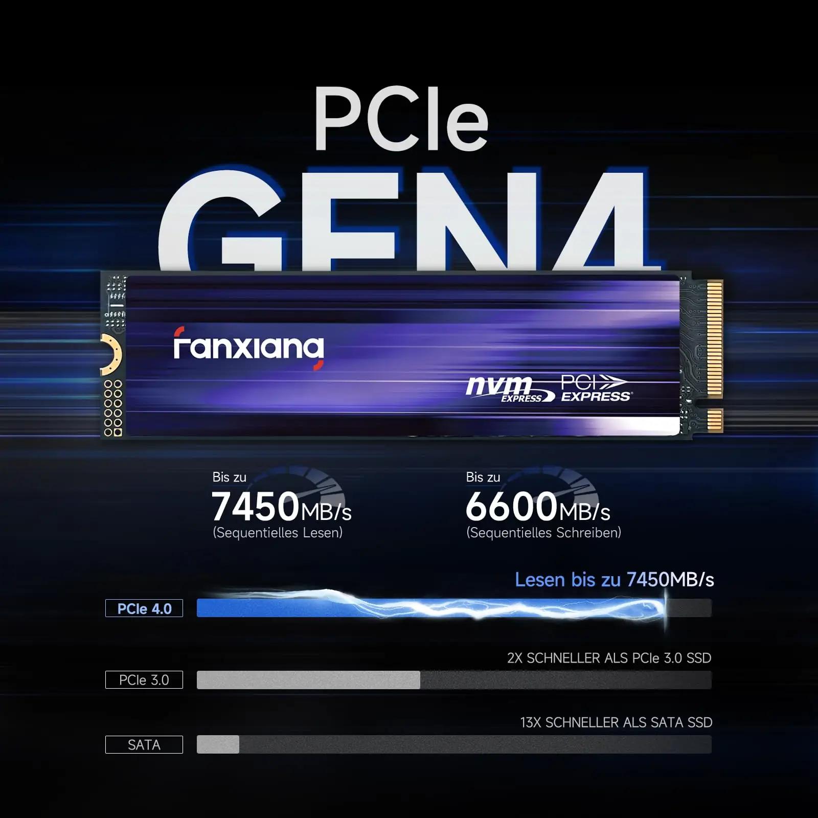 fanxiang kiire PCIe 4.0 M.2 SSD 4TB – suur mahutavus – detailne vaade