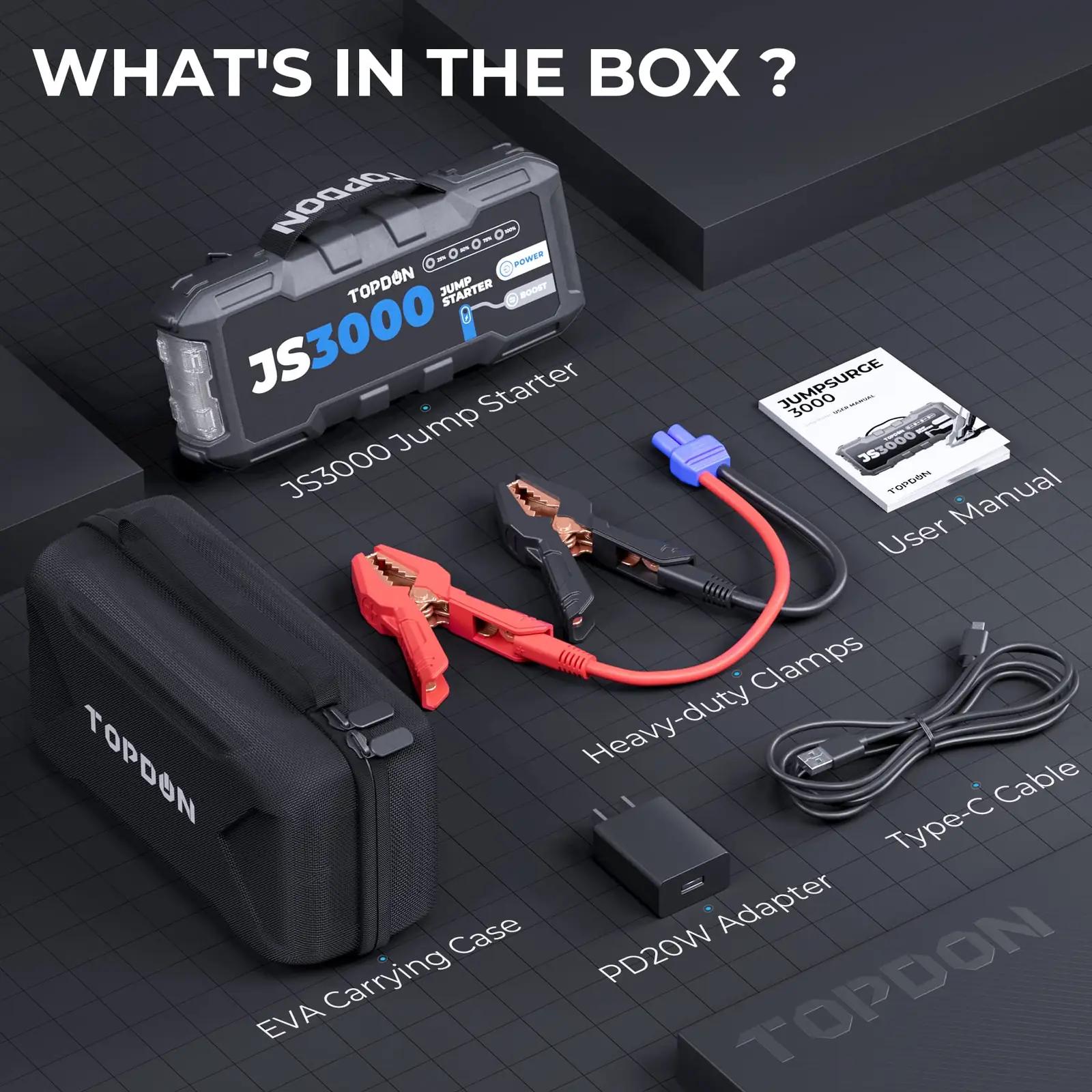 TOPDON tugev 24000mAh starthilfe powerbank autosõitjatele – pilt 8