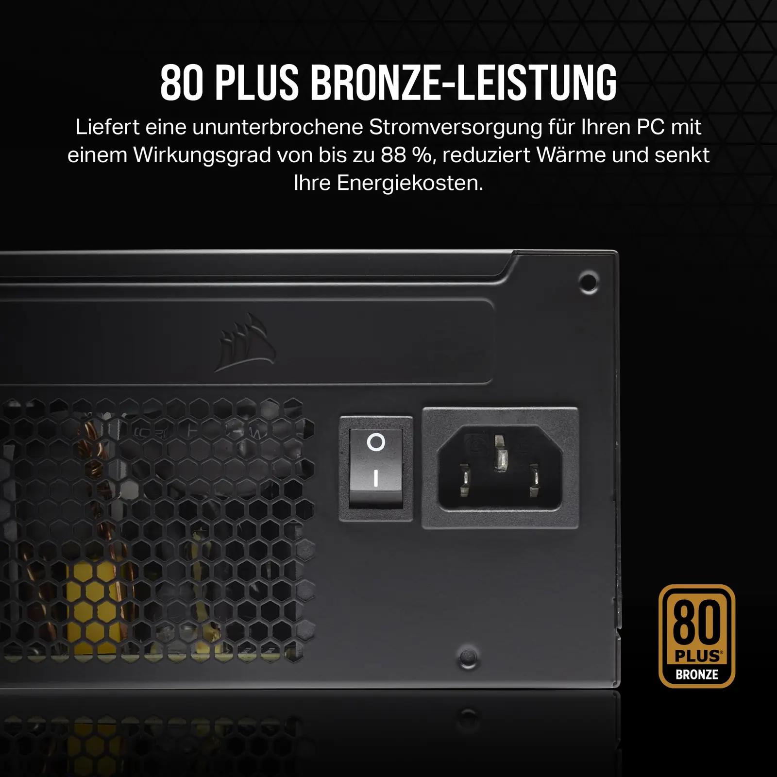 Corsair vastupidav 550W toiteplokk — vaikne ja tõhus – kasutusnäide