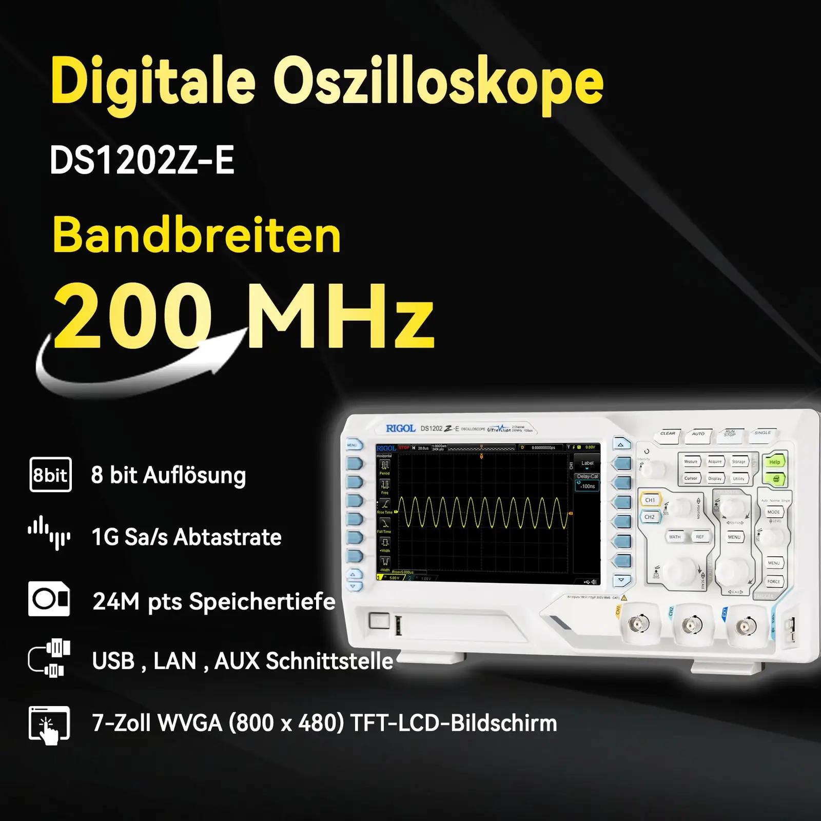 RIGOL laborioskillooskoop — 200 MHz, praktiline valik töökojale – detailne vaade
