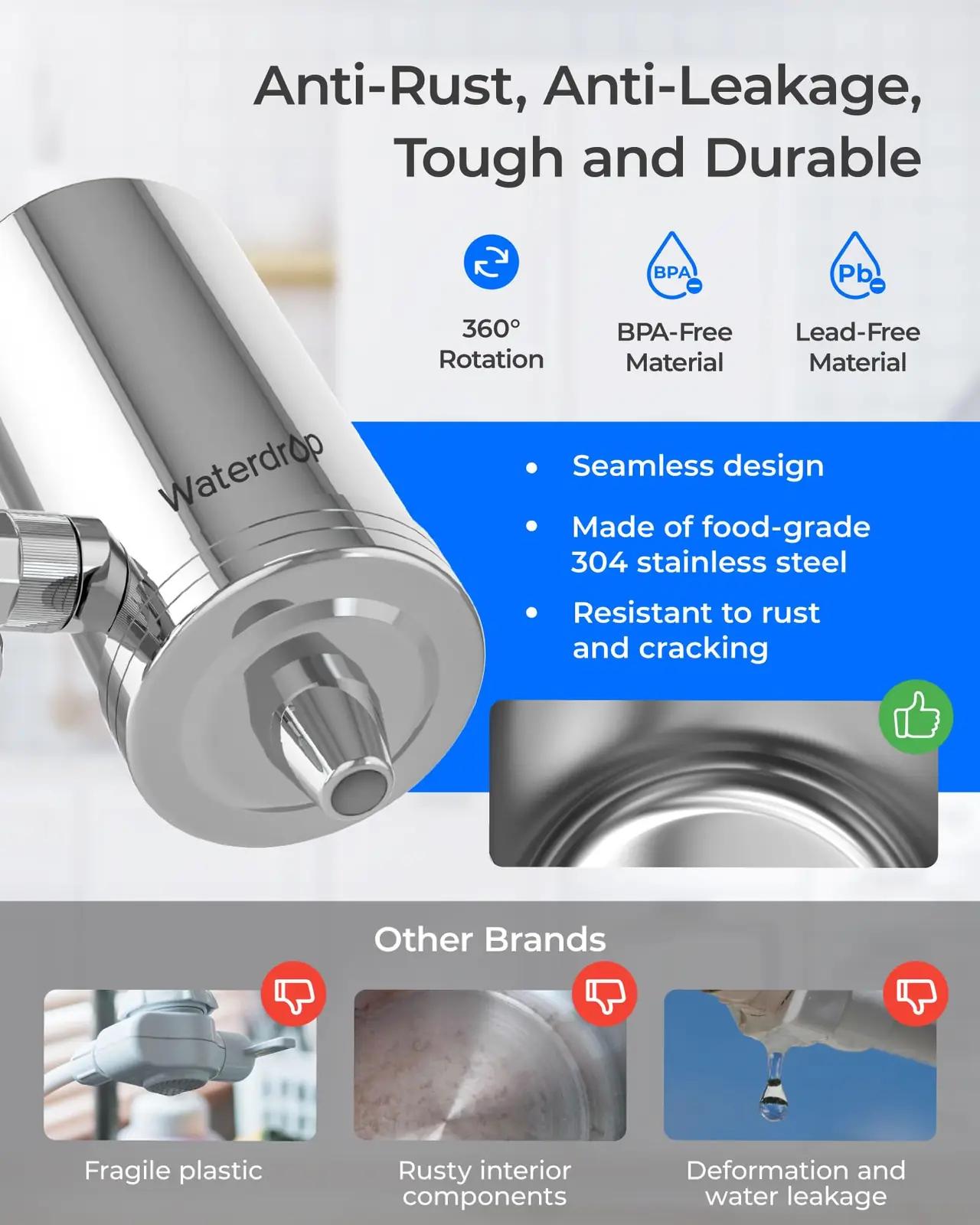 Waterdrop roostevaba kraanifilter — puhas joogivesi kodus – pilt 6