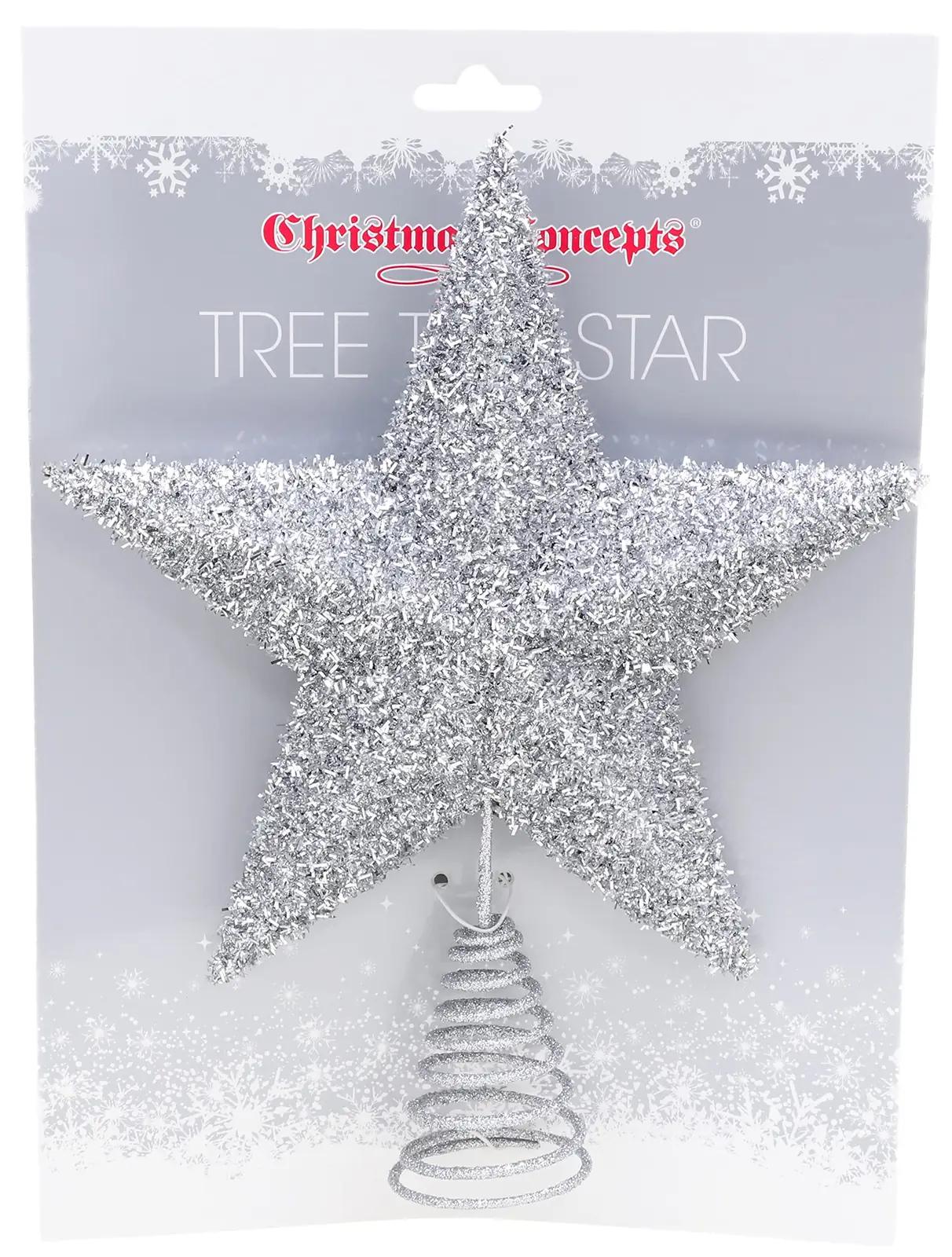 Christmas Concepts hõbedane 28 cm kuuseotsakroon — elegantne – pilt 7