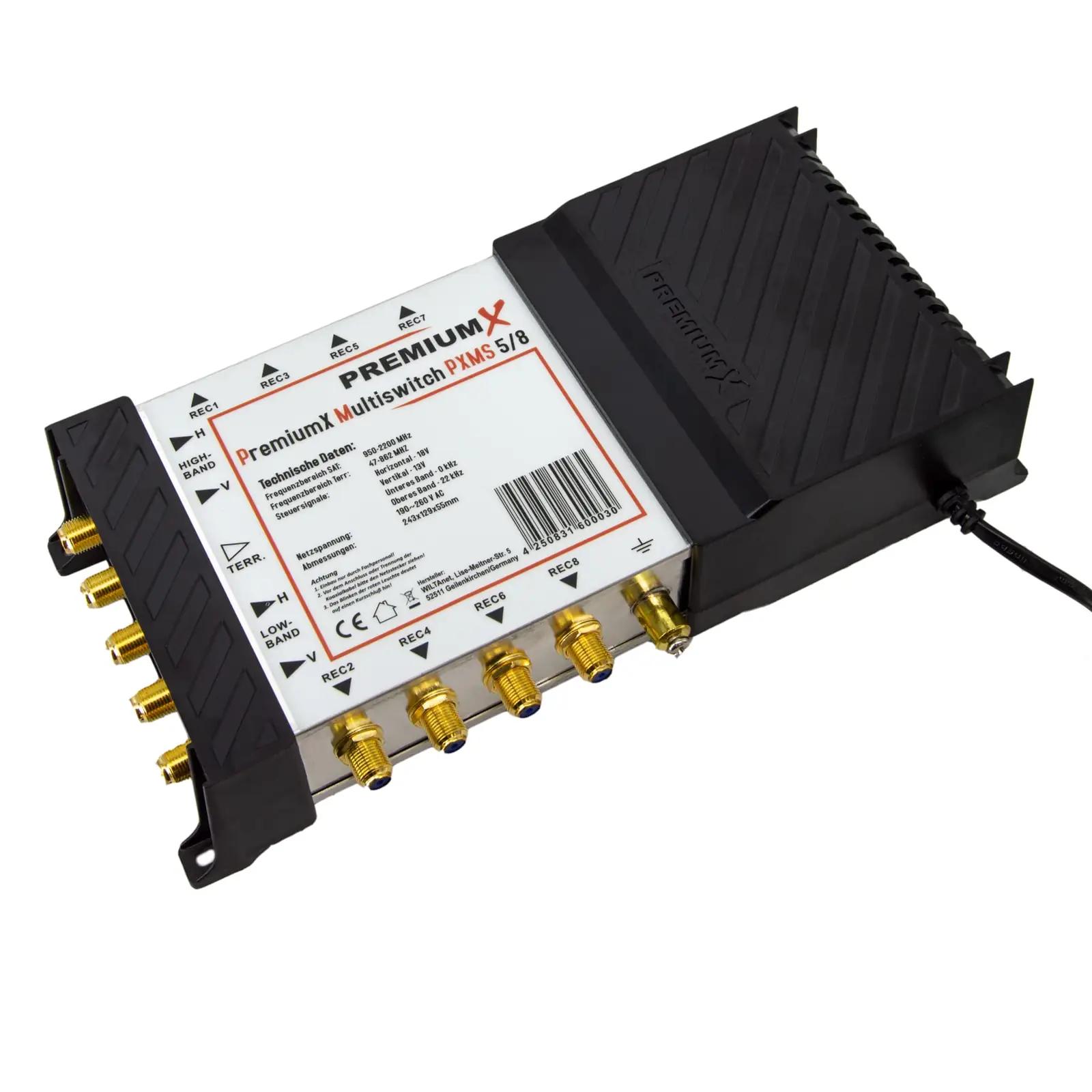 Premium X sateliitmultischalter PXMS-5/8 — 1 SAT kuni 8 kasutajat – kasutusnäide
