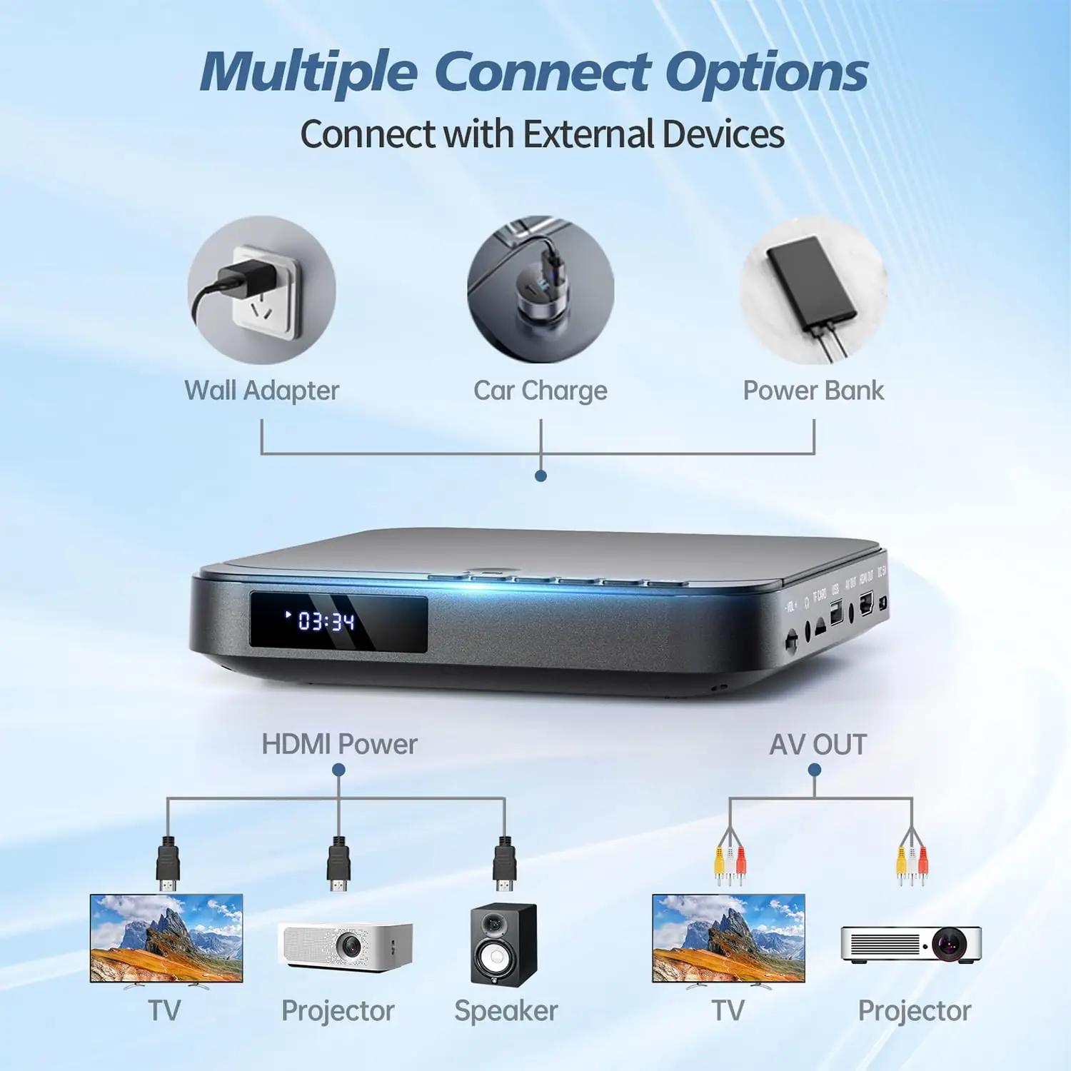 DESOBRY kompaktne mini DVD-mängija HDMI 1080P koduseks kasutuseks – pilt 8