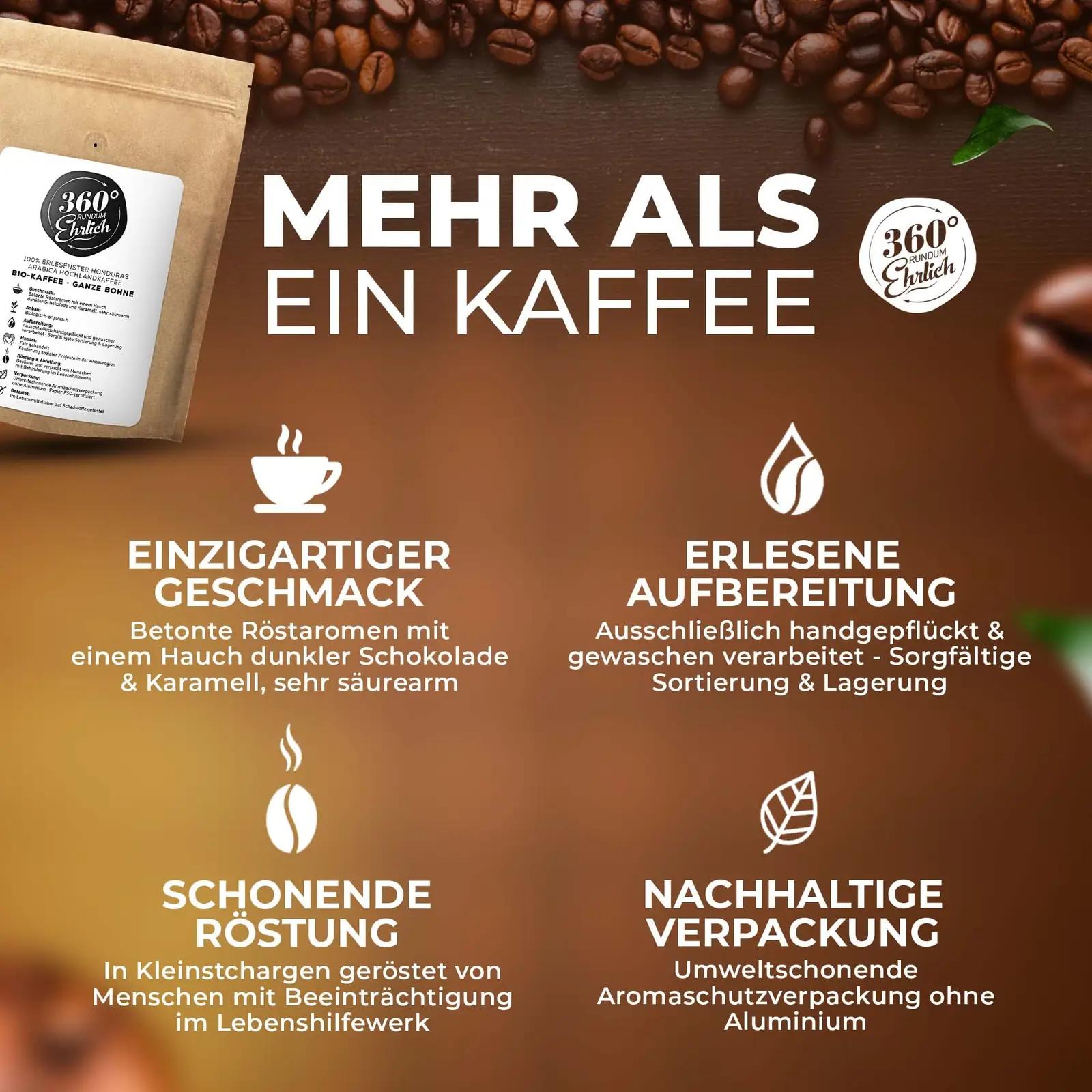 360° Rundum Ehrlich mahe kohvioad 1 kg — pehme ja vähese – lisavaade