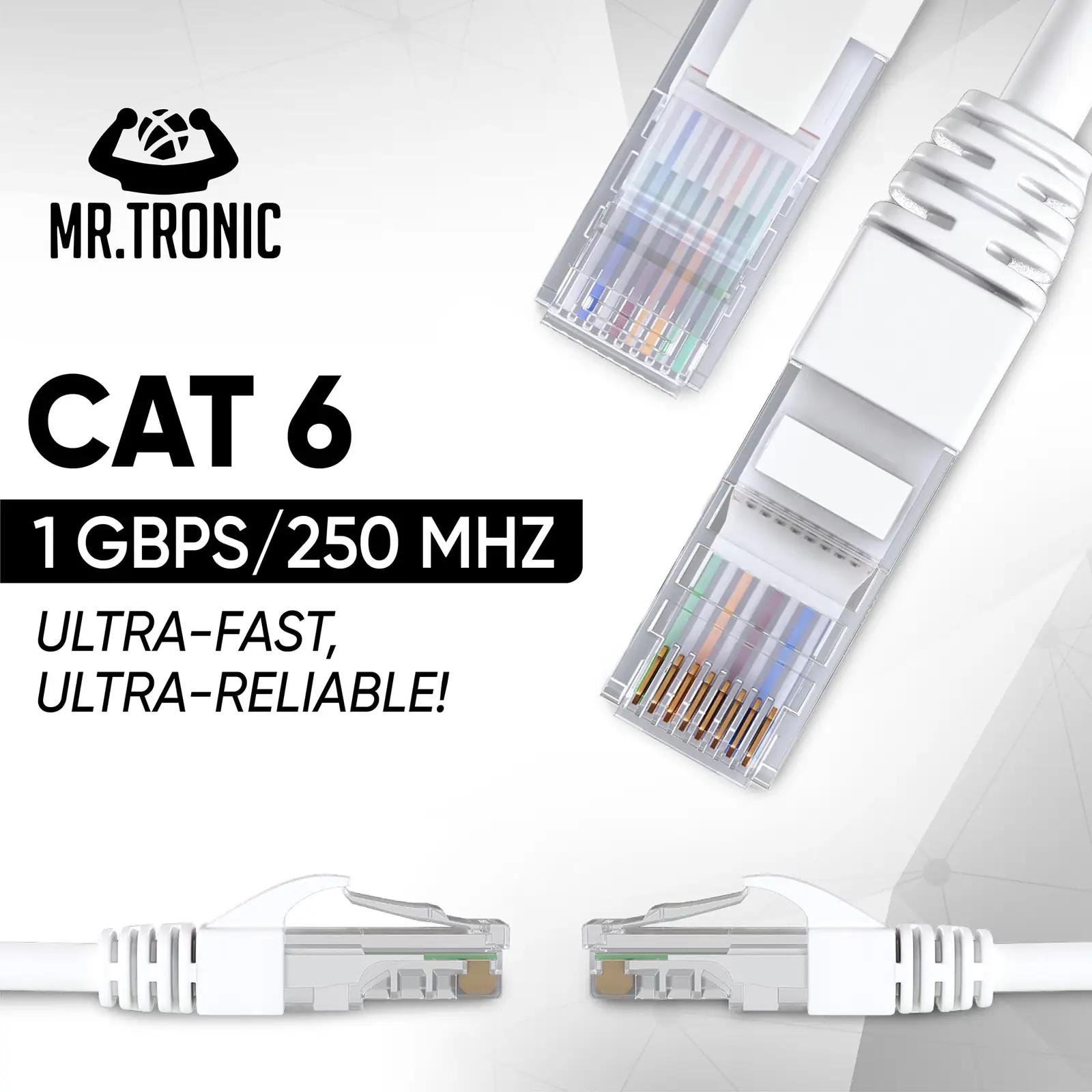 Mr. Tronic Cat6 Ethernet-kaabel 100 m – stabiilne ühendus – pakend ja tarvikud