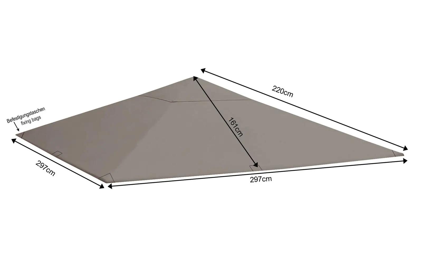 QUICK STAR Patio-katuse vahetuskate 3×3 m – ilmastikukindel – pakend ja tarvikud