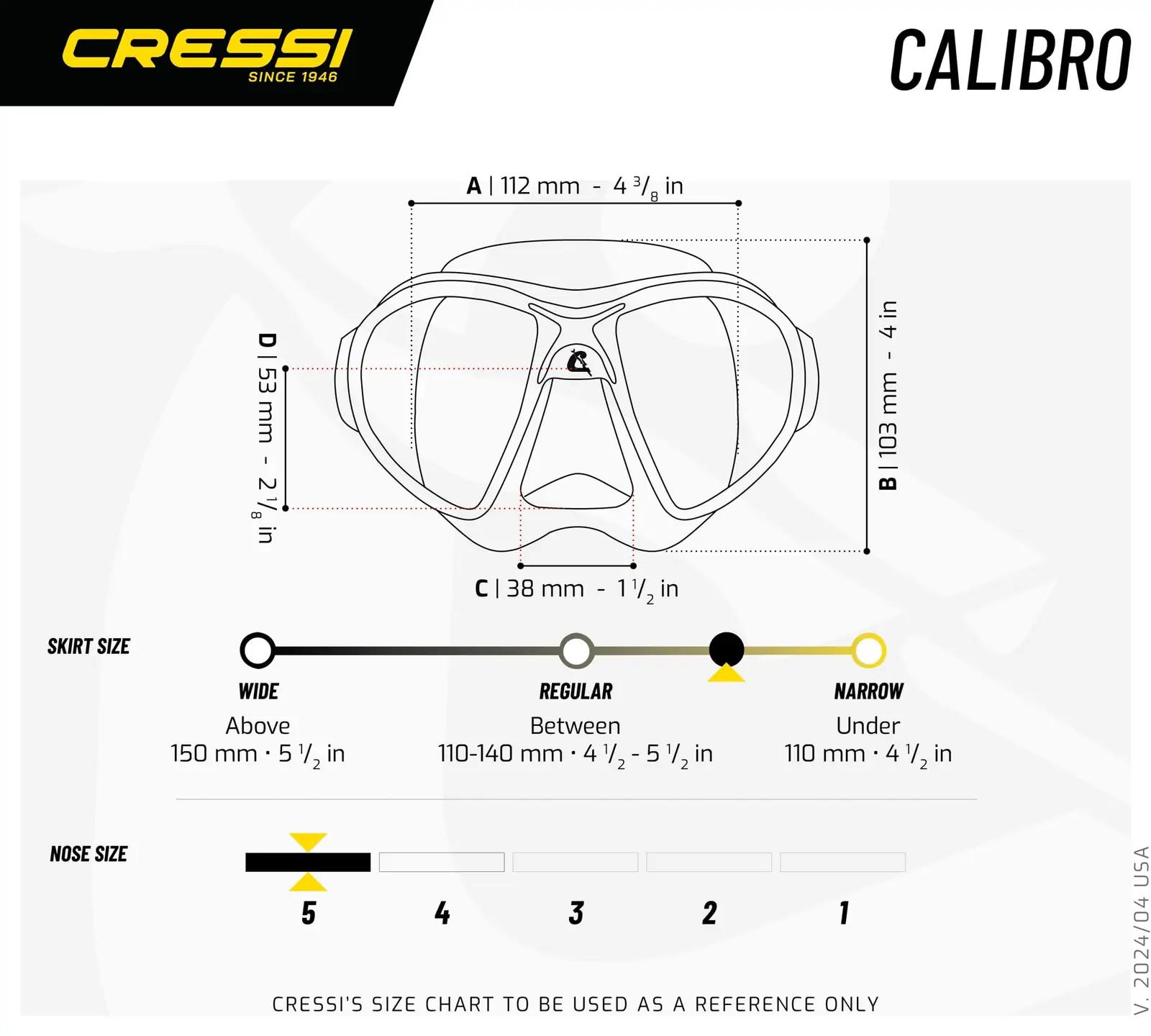 Cressi sukeldumismask Calibro — mugav ja vastupidav – lisavaade