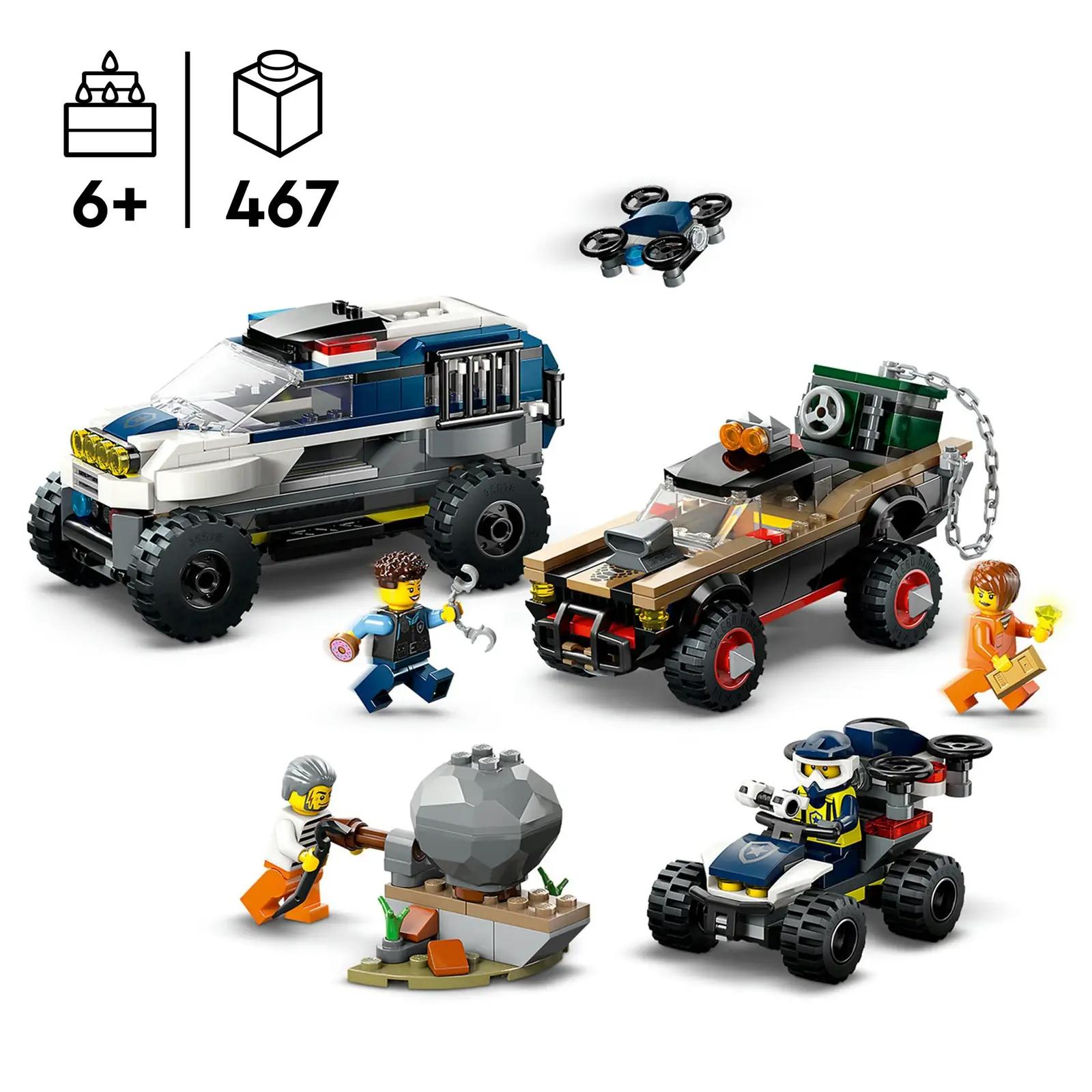LEGO seikluslik politseijaht – kvaliteetne mängukomplekt 60449 – pakend ja tarvikud