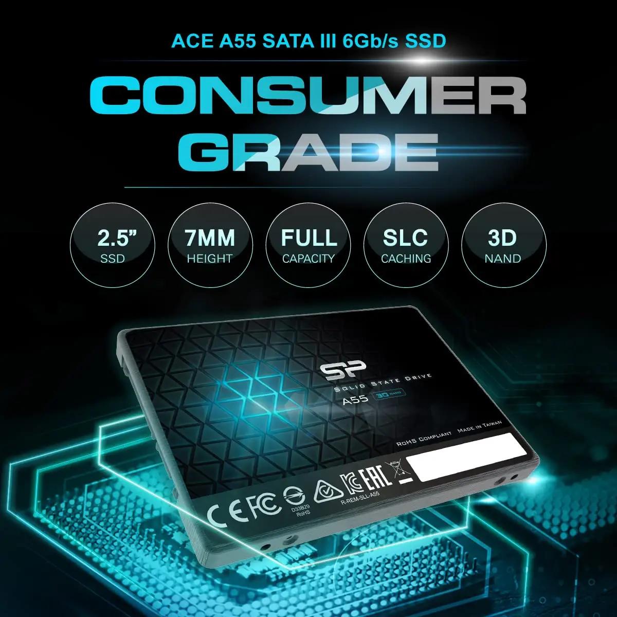 SP Silicon Power 512GB SSD — kiire ja vastupidav lisamälu – pakend ja tarvikud