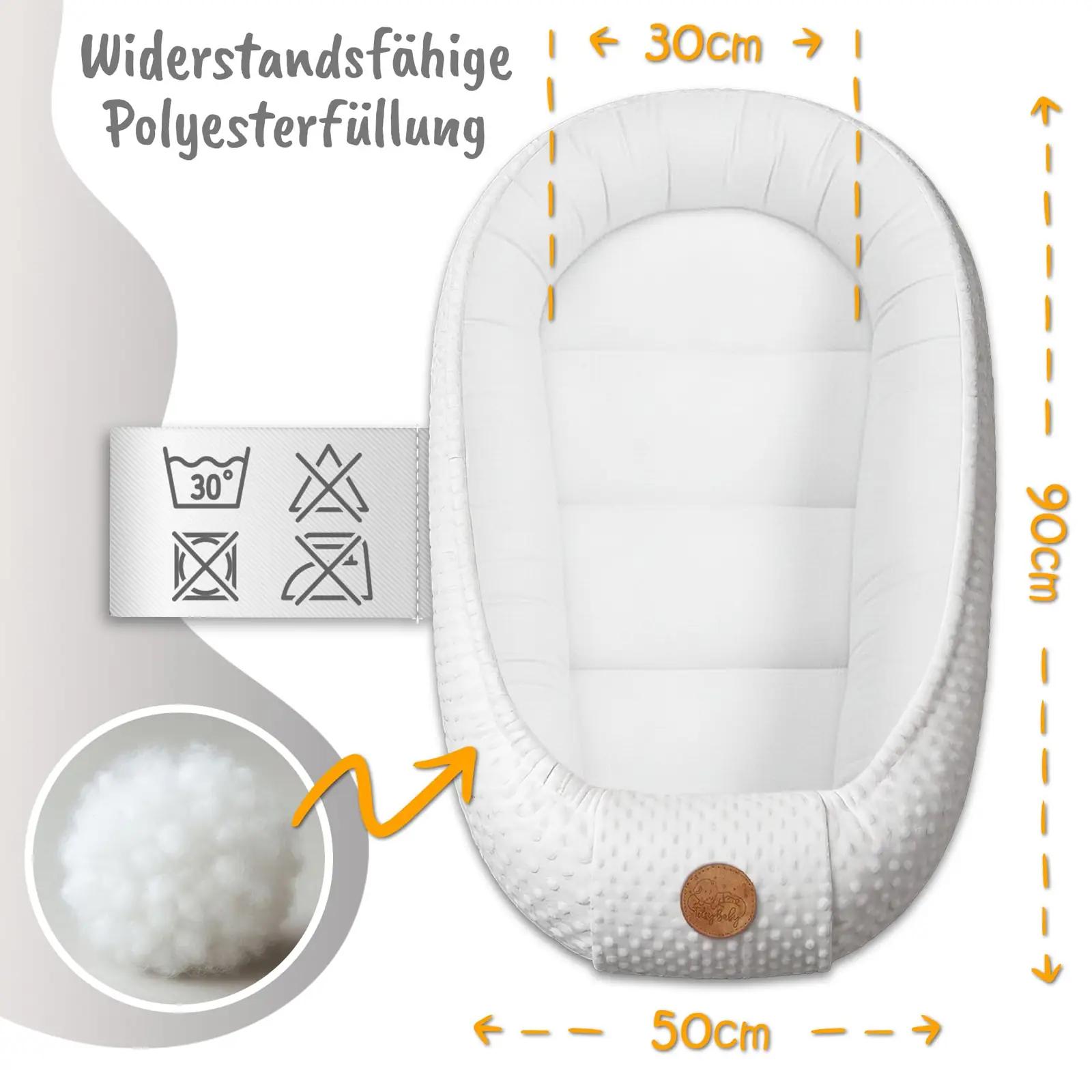 Totsy Baby pehme Minky babynest — hubane ja kaasaskantav – detailne vaade