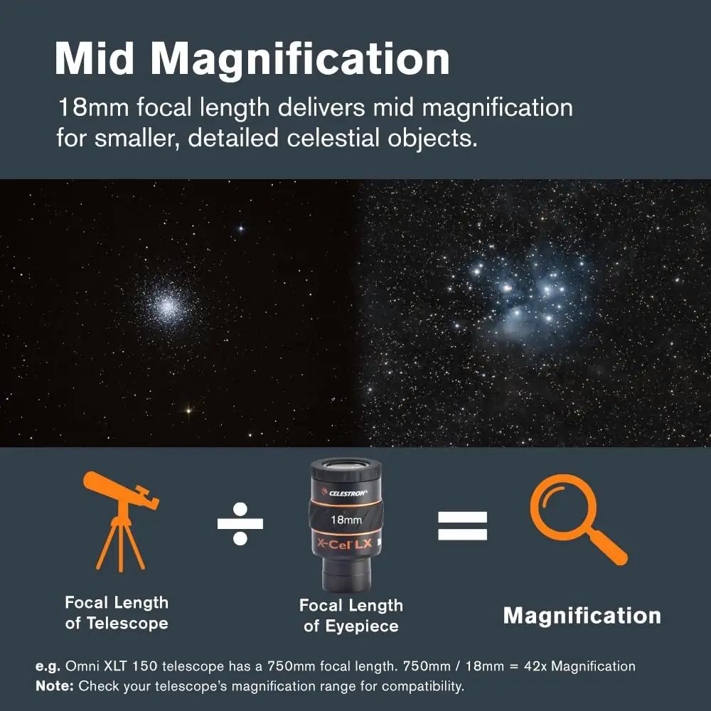Celestron optiline teleskoobiosa — 18 mm okulaar täpseks – lisavaade