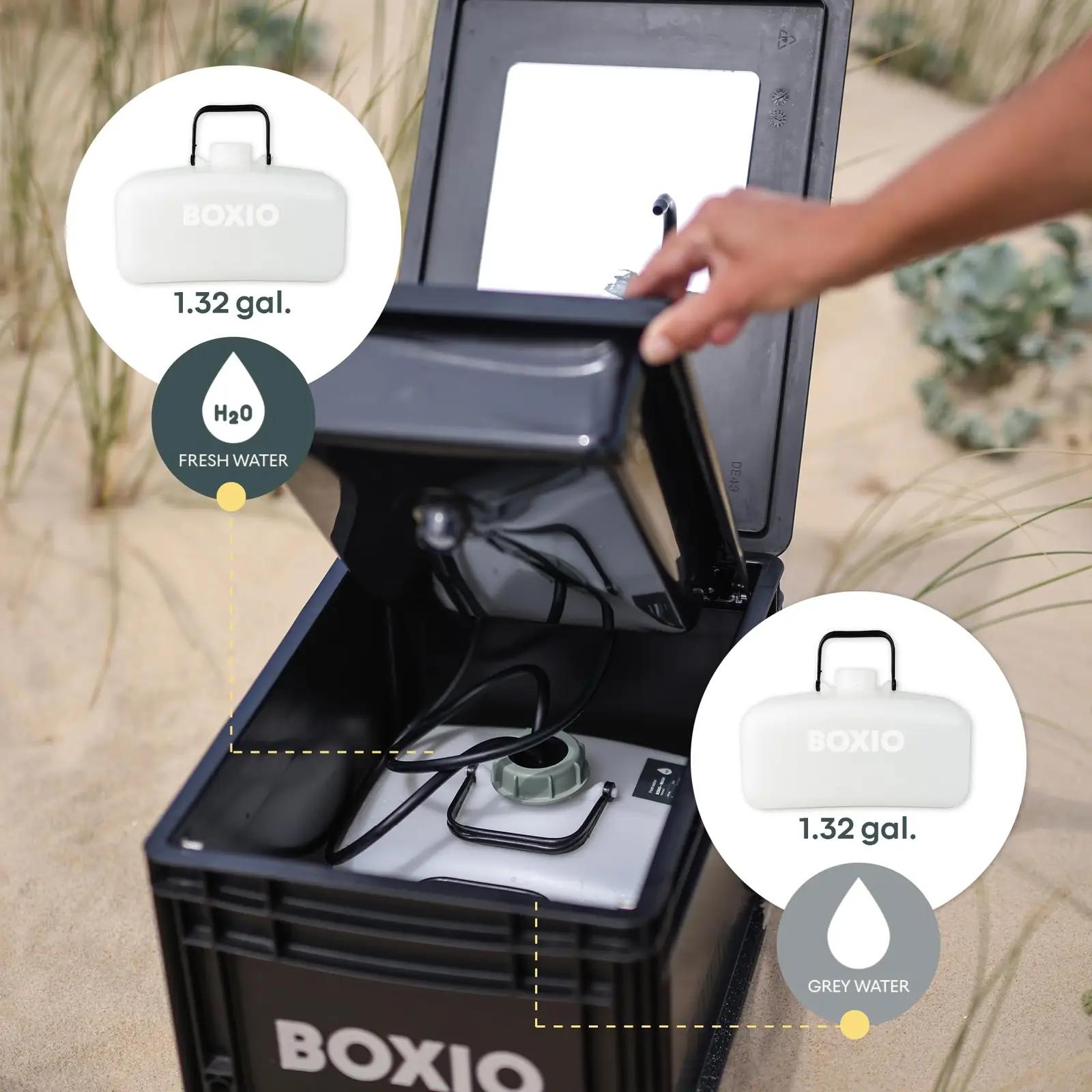 BOXIO kaasaskantav plastikspüleesindus 40×30 – ideaalne matkajale – pakend ja tarvikud