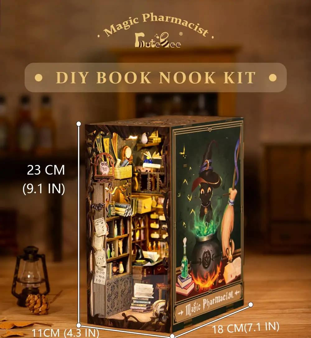 CUTEBEE puidust Book Nook – LED-dekoratsioon ja kingitus – pakend ja tarvikud