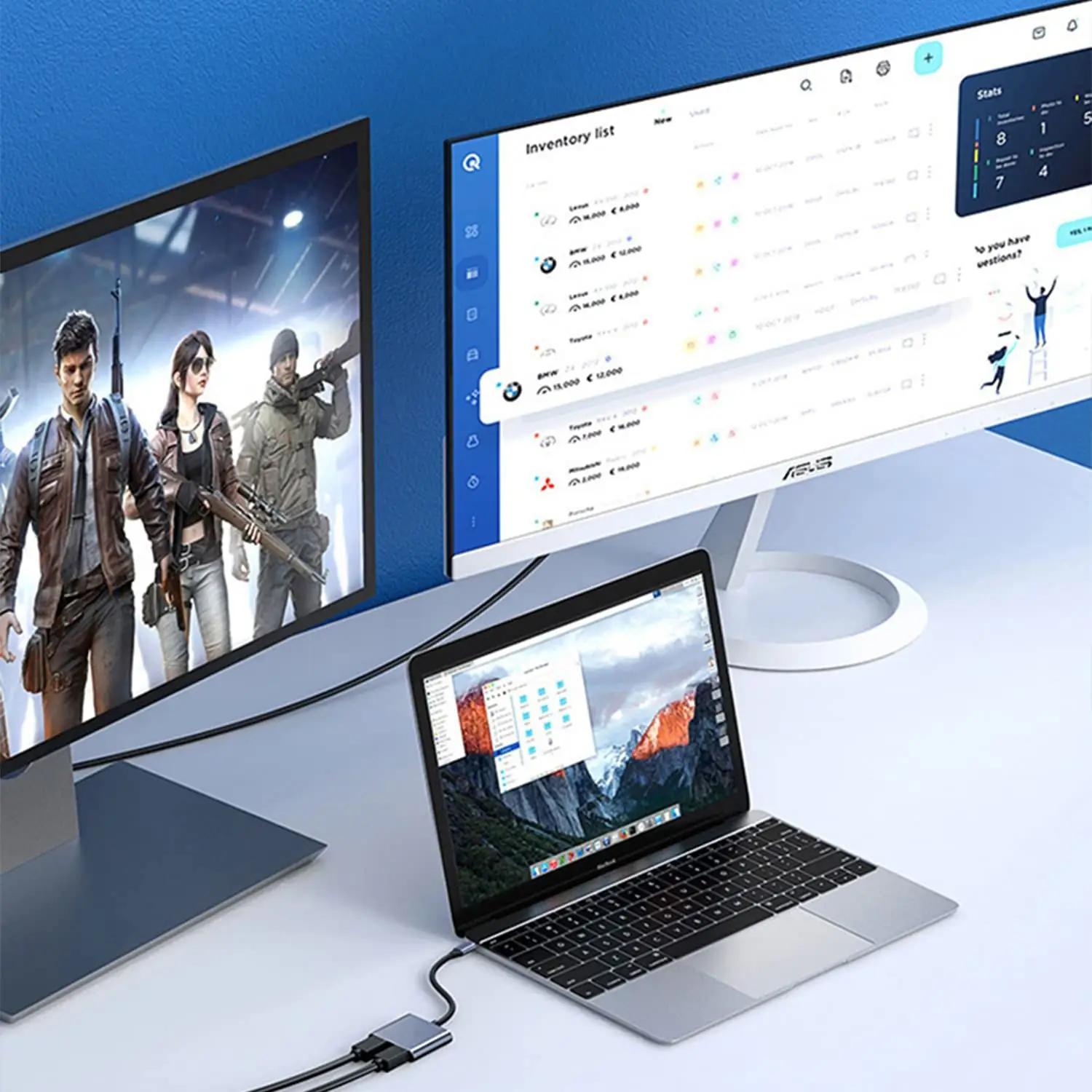 YRRNAE alumiiniumist USB-C hub kahe HDMI väljundiga — 4K ja PD – pilt 6