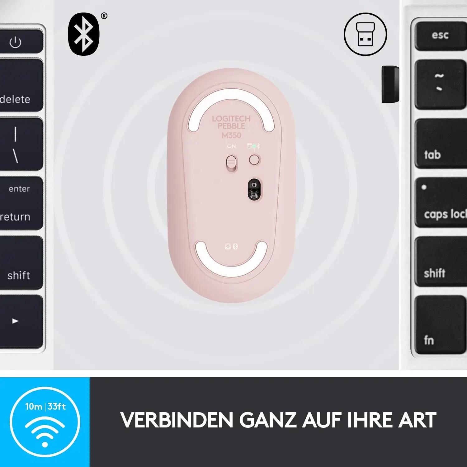 Logitech roosa õrn Pebble-hiir kontorisse ja kingiks – pilt 7
