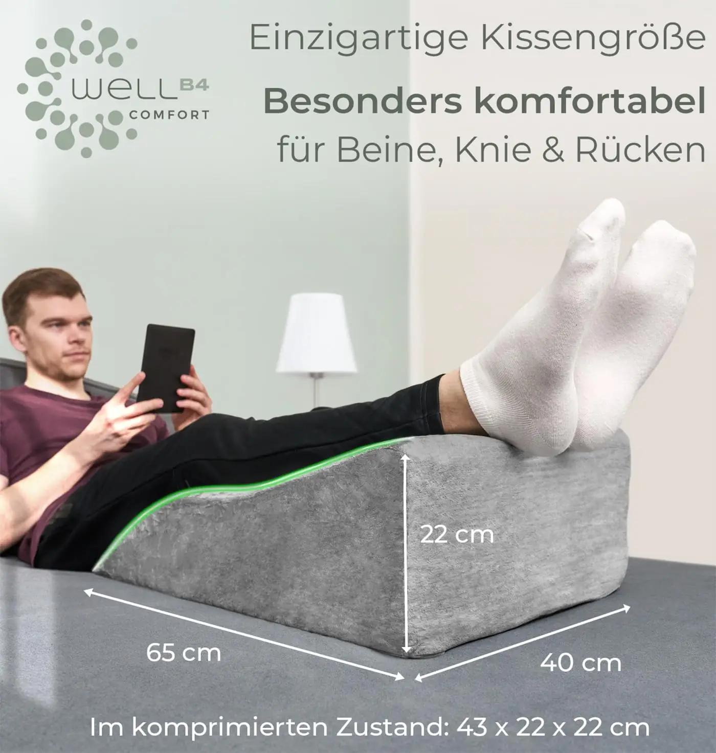 WELL B4 ergonoomiline jalapadi – mugav lümfi- ja veenitugi – kasutusnäide