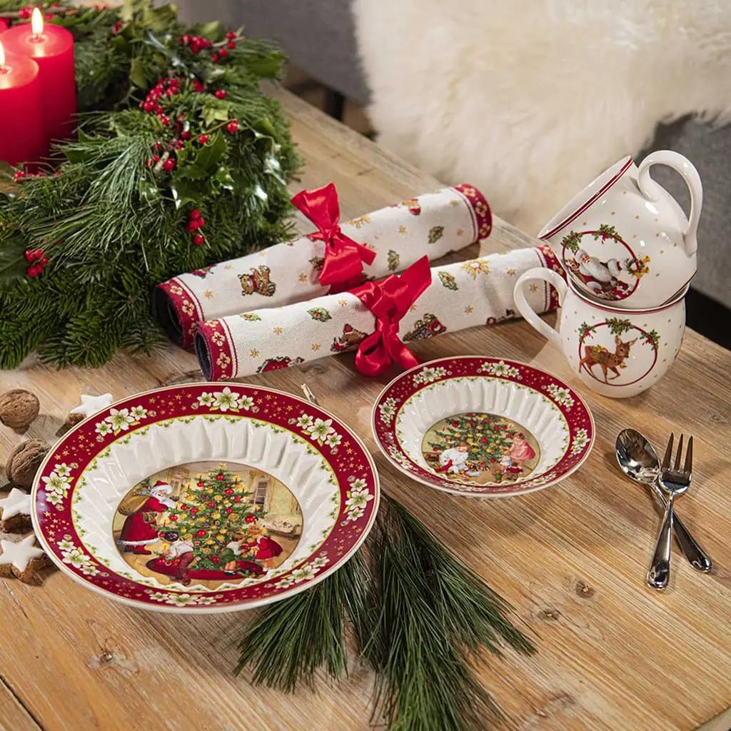 Villeroy & Boch porzellanist jõuluroheline suur kauss kingituseks – lisavaade